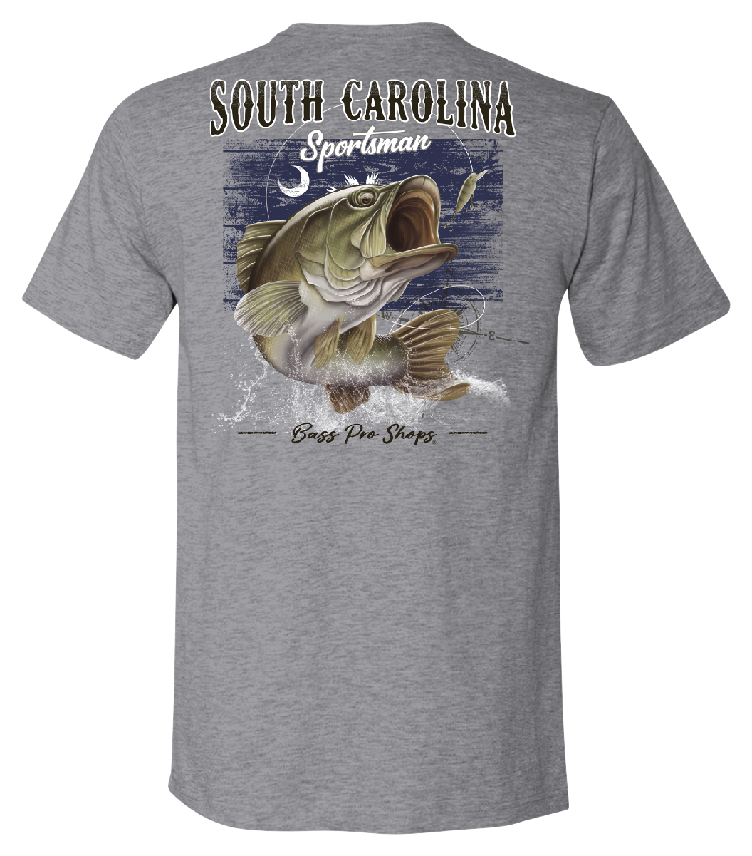 Image of Bass Pro Shops Fish Flag Short-Sleeve T-Shirt for Men - SC/Heather Gray