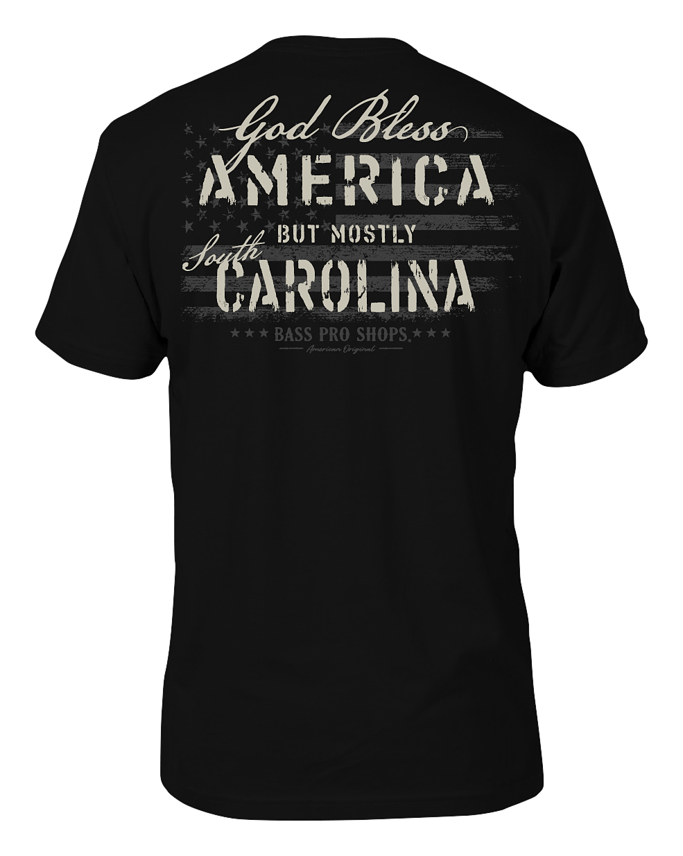 Image of Bass Pro Shops God Bless State Short-Sleeve T-Shirt for Men - SC/Black - S