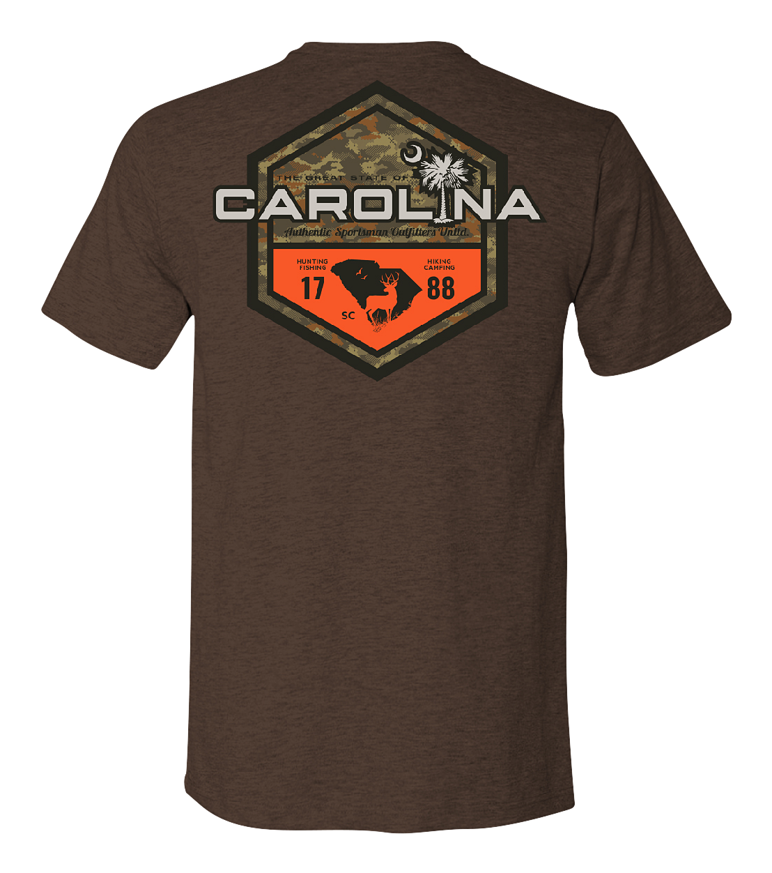 Image of Bass Pro Shops Sportsman's Badge Short-Sleeve T-Shirt for Men - SC/Heather Brown