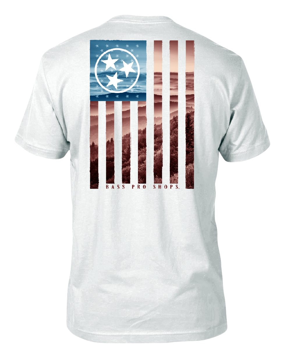 Image of Bass Pro Shops Blue Skies Flag State Graphic Short-Sleeve T-Shirt for Men - Tennessee