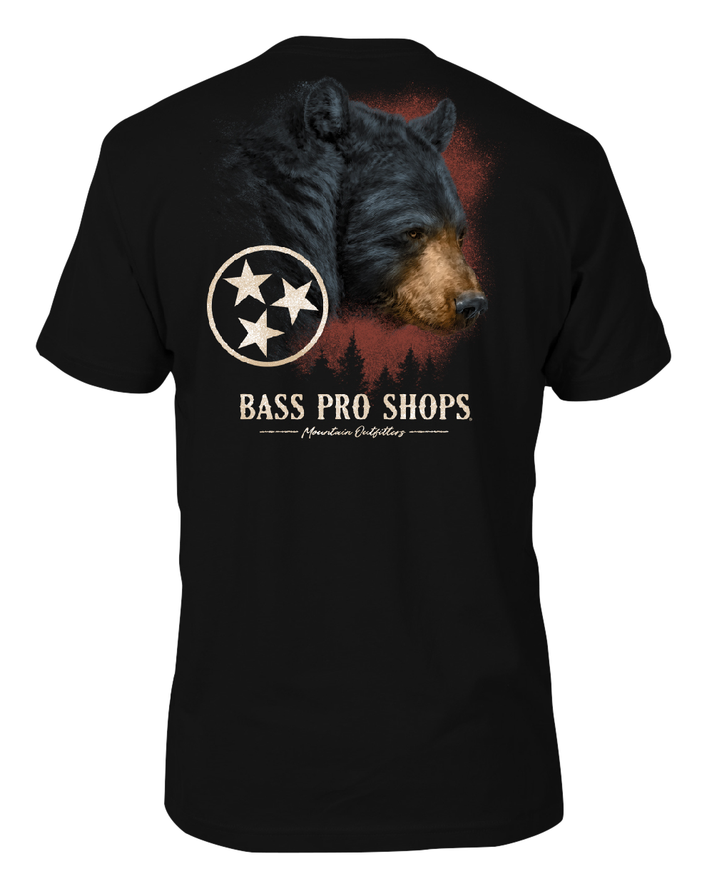 Image of Bass Pro Shops Bear Portrait State Graphic Short-Sleeve T-Shirt for Men - TN/Black - S