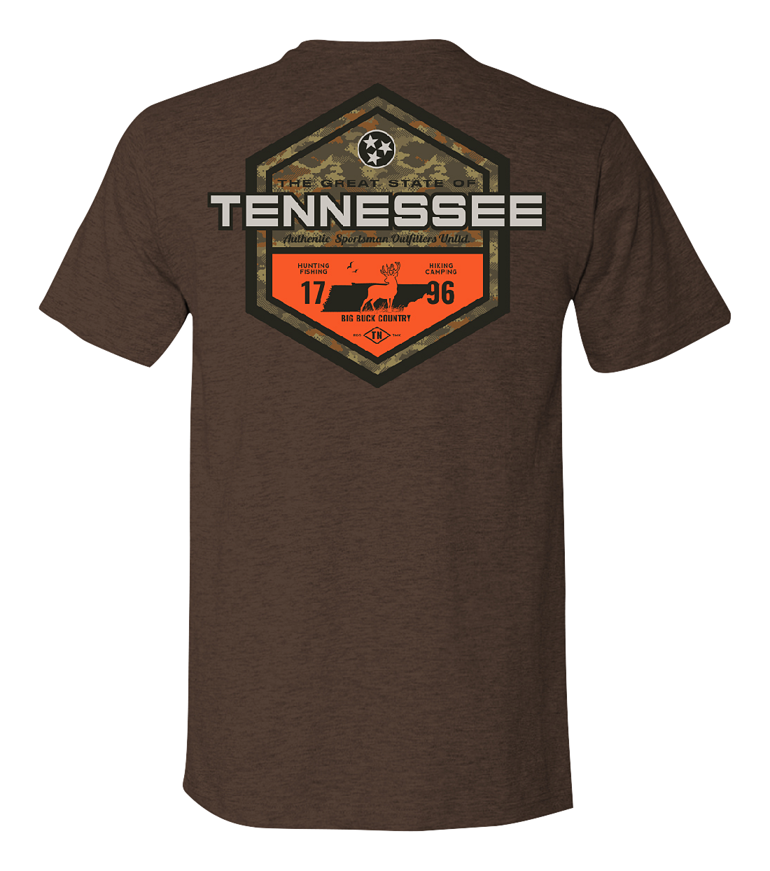Image of Bass Pro Shops Sportsman's Badge Short-Sleeve T-Shirt for Men - TN/Heather Brown