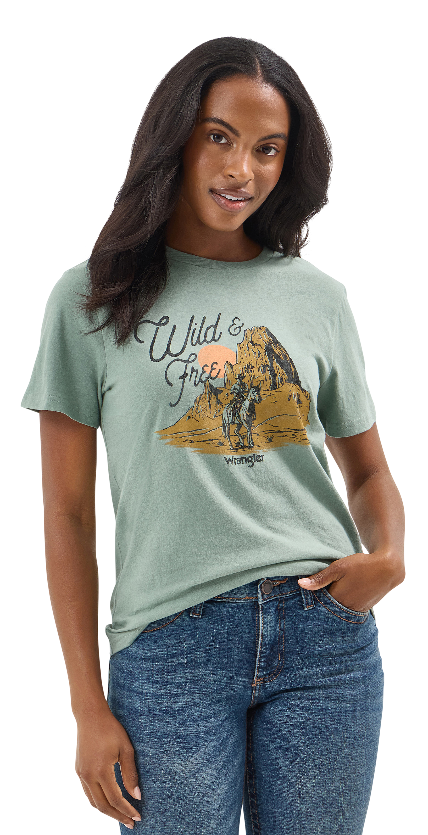 WRANGLER Retro Wild and Free Short-Sleeve T-Shirt for Ladies