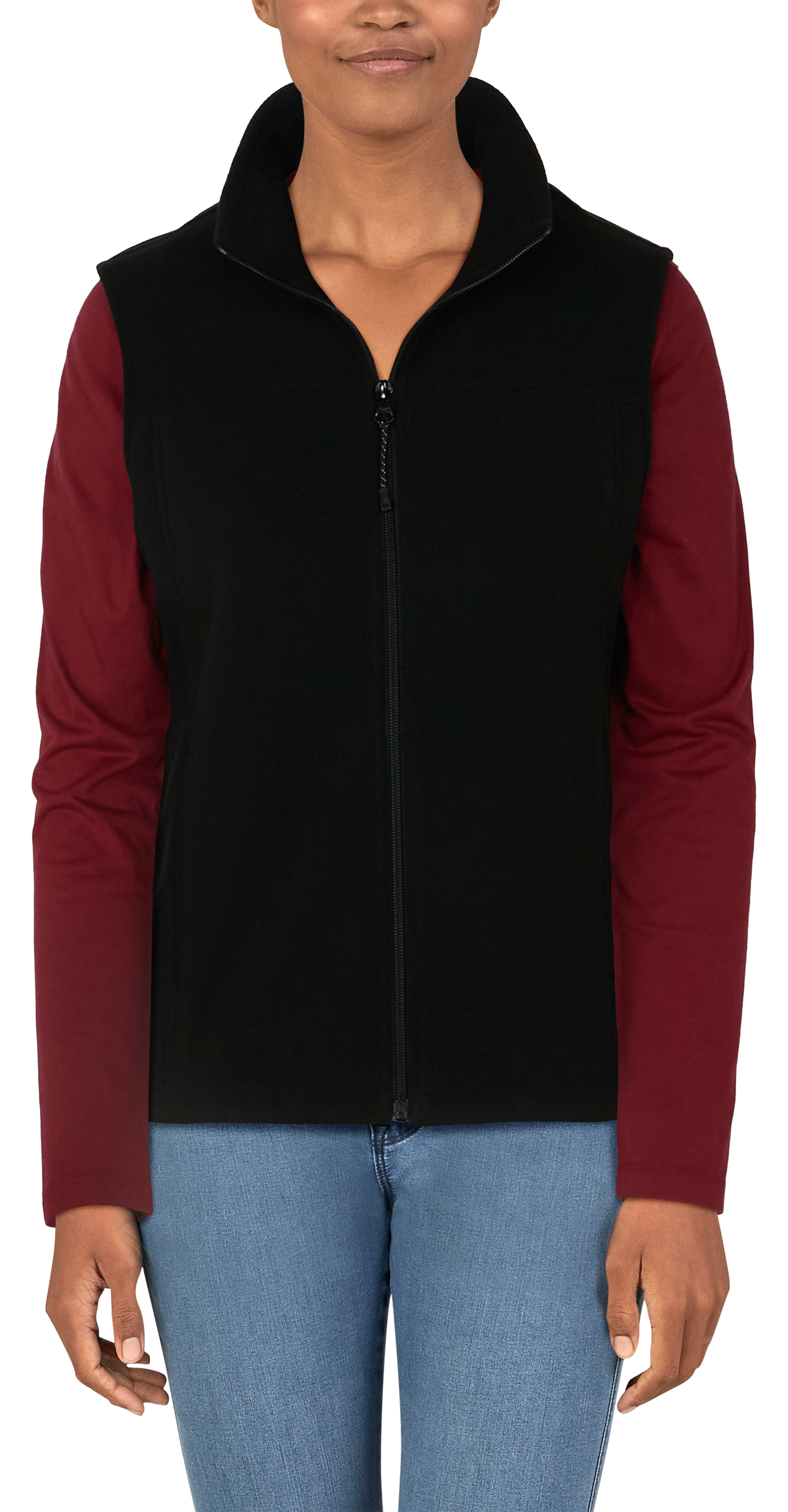 Image of Natural Reflections Overland Full-Zip Fleece Vest for Ladies - Black - S