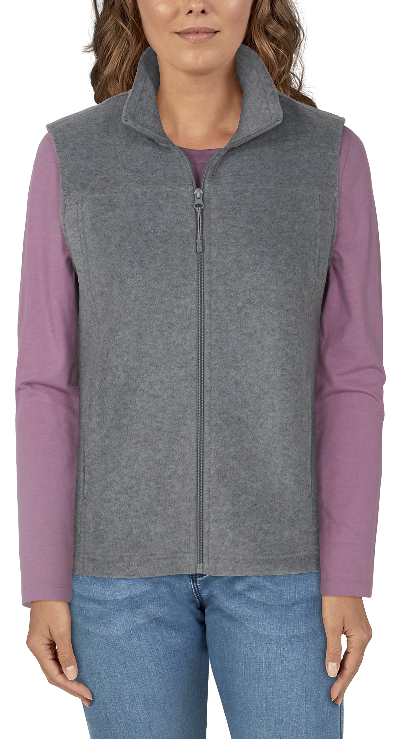 Image of Natural Reflections Overland Full-Zip Fleece Vest for Ladies - Heather Gray - S