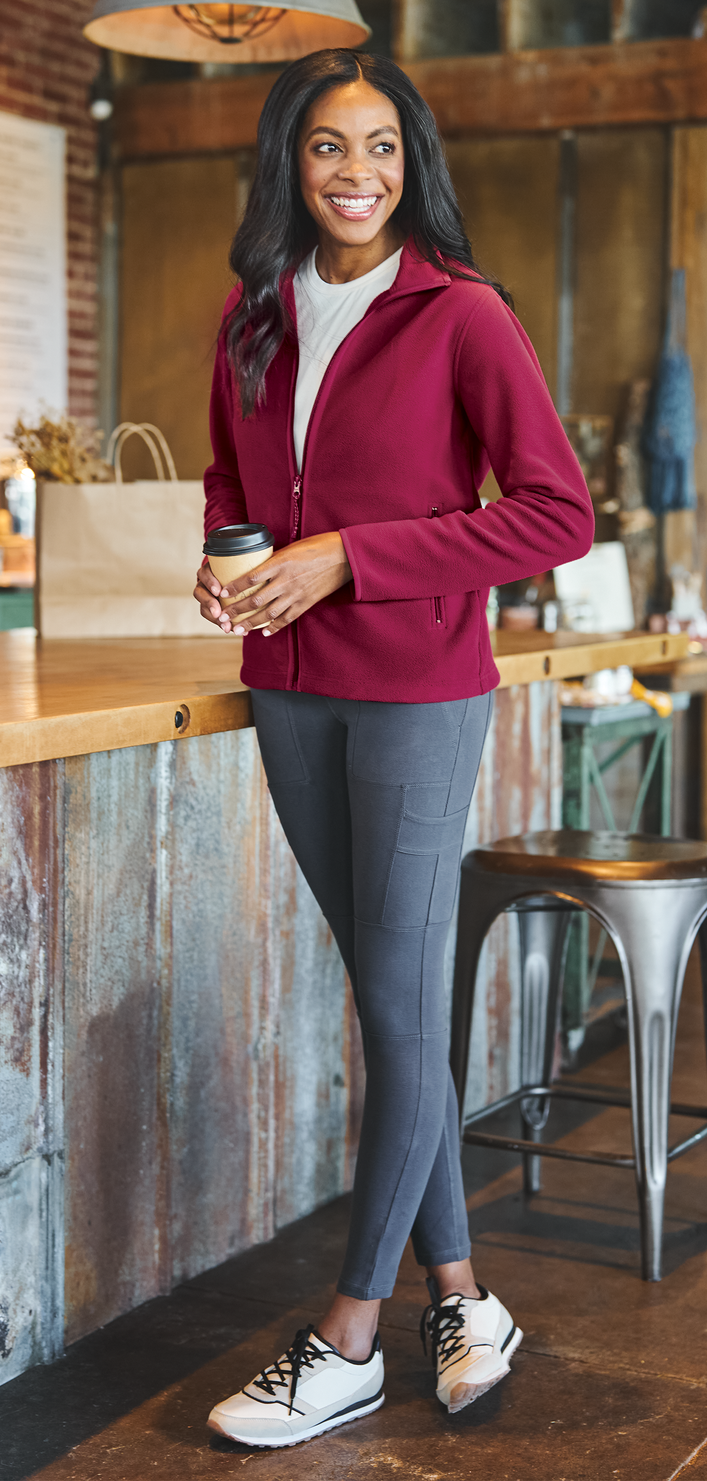 Image of Natural Reflections Overland Full-Zip Fleece Jacket for Ladies - Tibetan Red - 1X