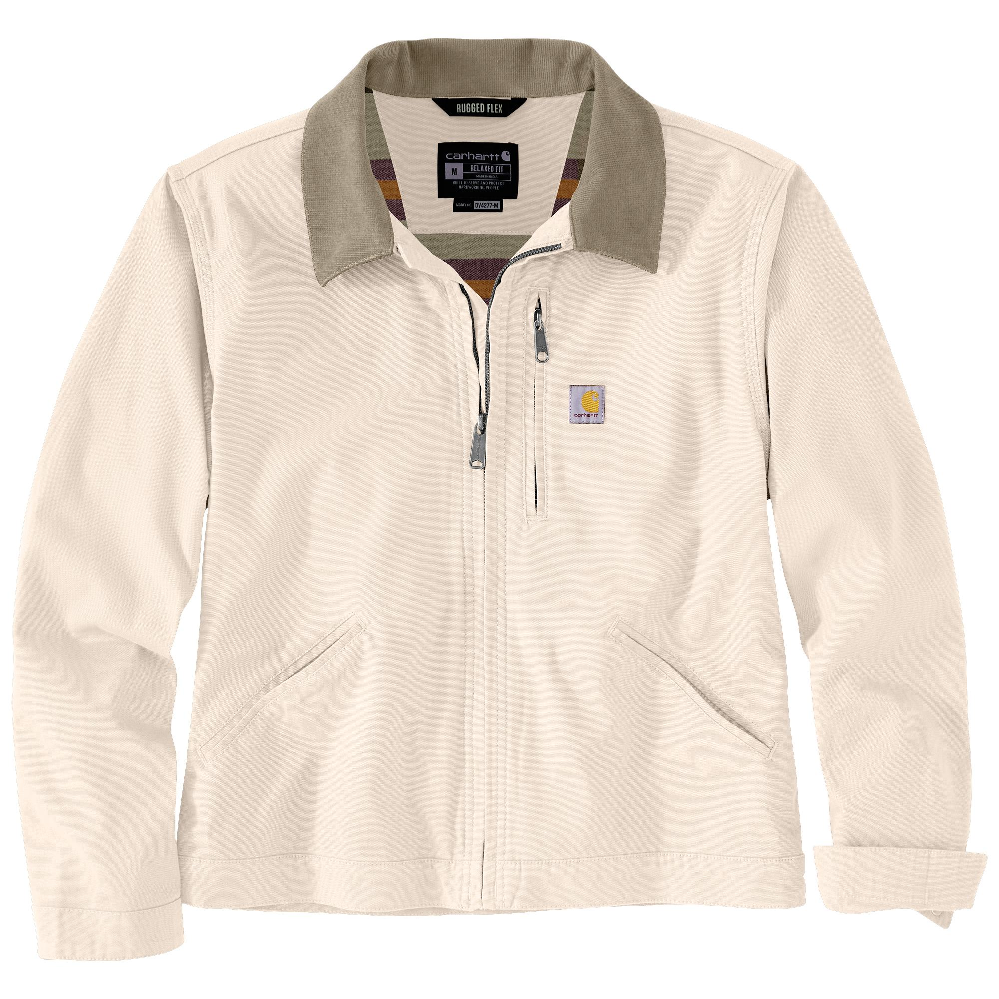 Image of Carhartt Rugged Flex Loose-Fit Canvas Detroit Jacket for Ladies - Natural - XL