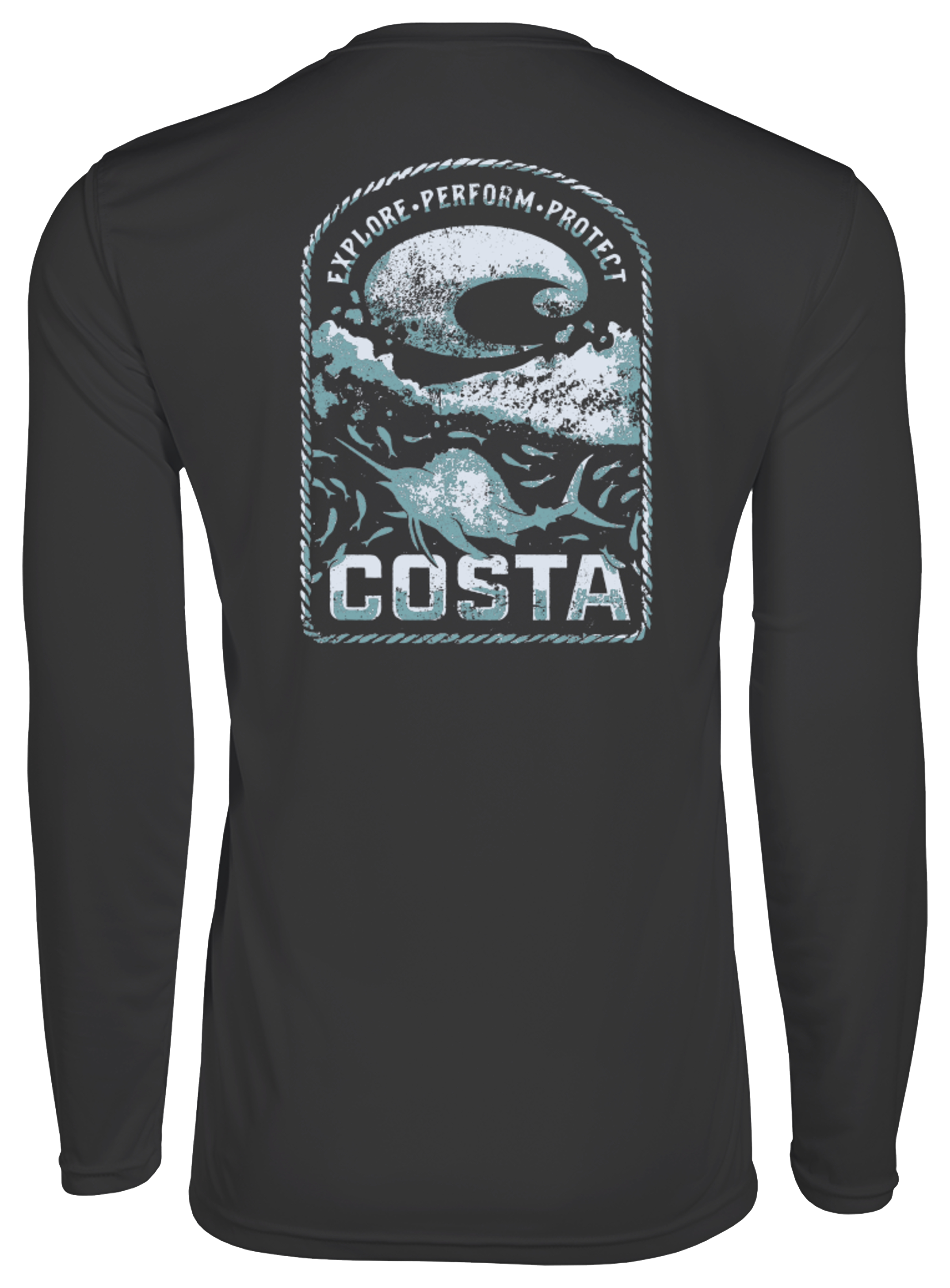 Image of Costa Del Mar Tech Frenzy Long-Sleeve Shirt for Men - Gray