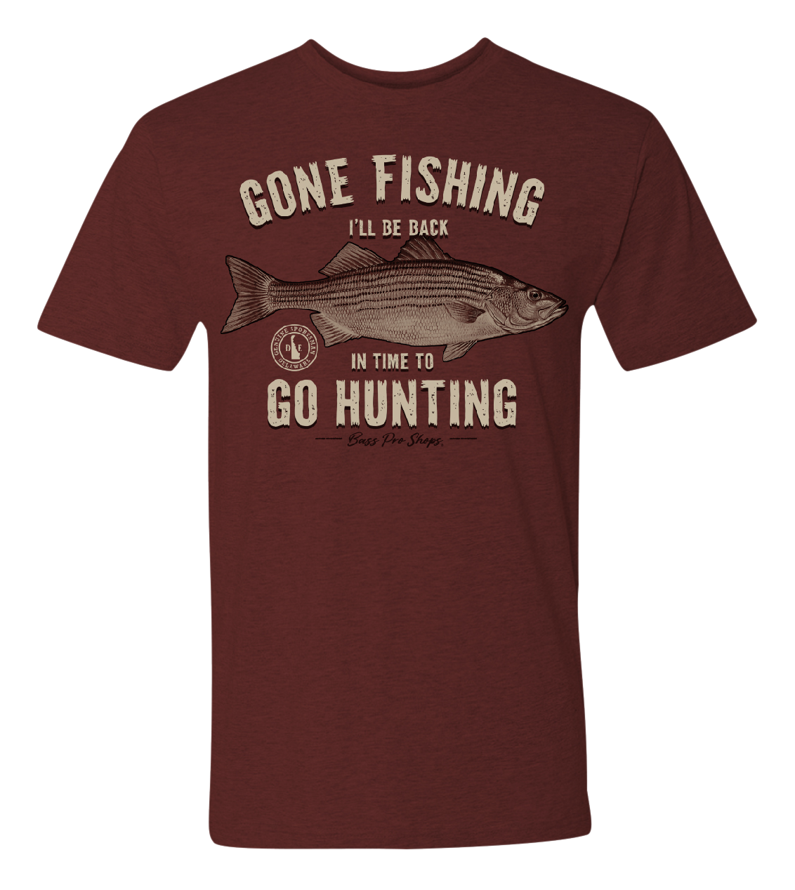 Bass Pro Shops Gone Fishing Short-Sleeve T-Shirt for Men - DE/Heather Maroon - S