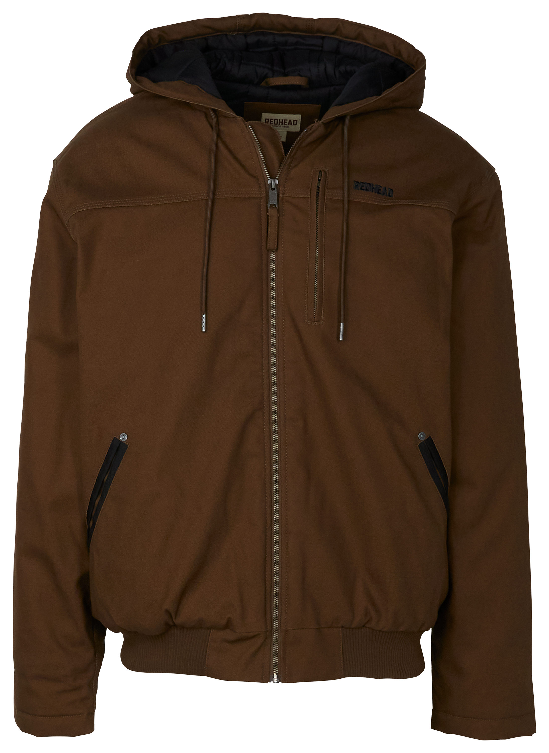 Image of RedHead Pro Series Insulated Canvas Hooded Work Jacket for Men - Dark Earth - M