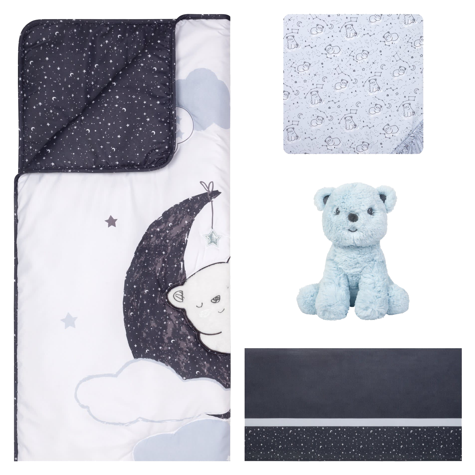 Image of Trend Lab Sammy & Lou Bearly Dreaming 4-Piece Crib Bedding Set