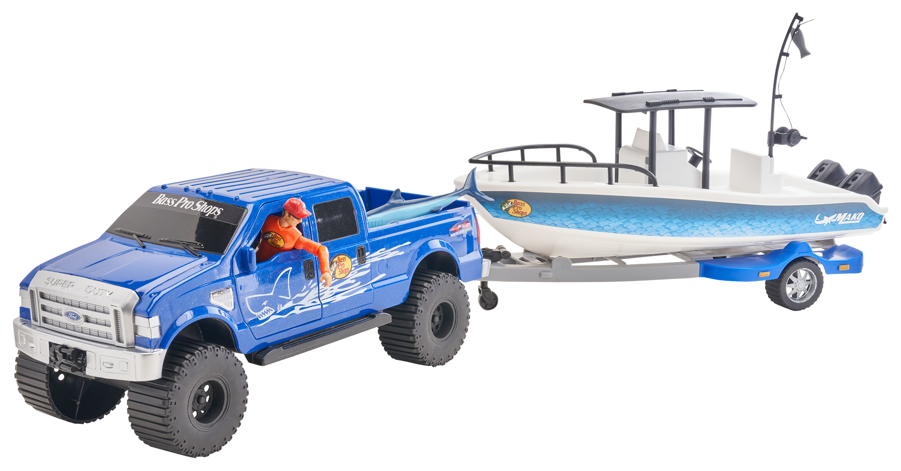 BASS PRO SHOPS Saltwater Fishing Truck and Boat Adventure Playset for Kids