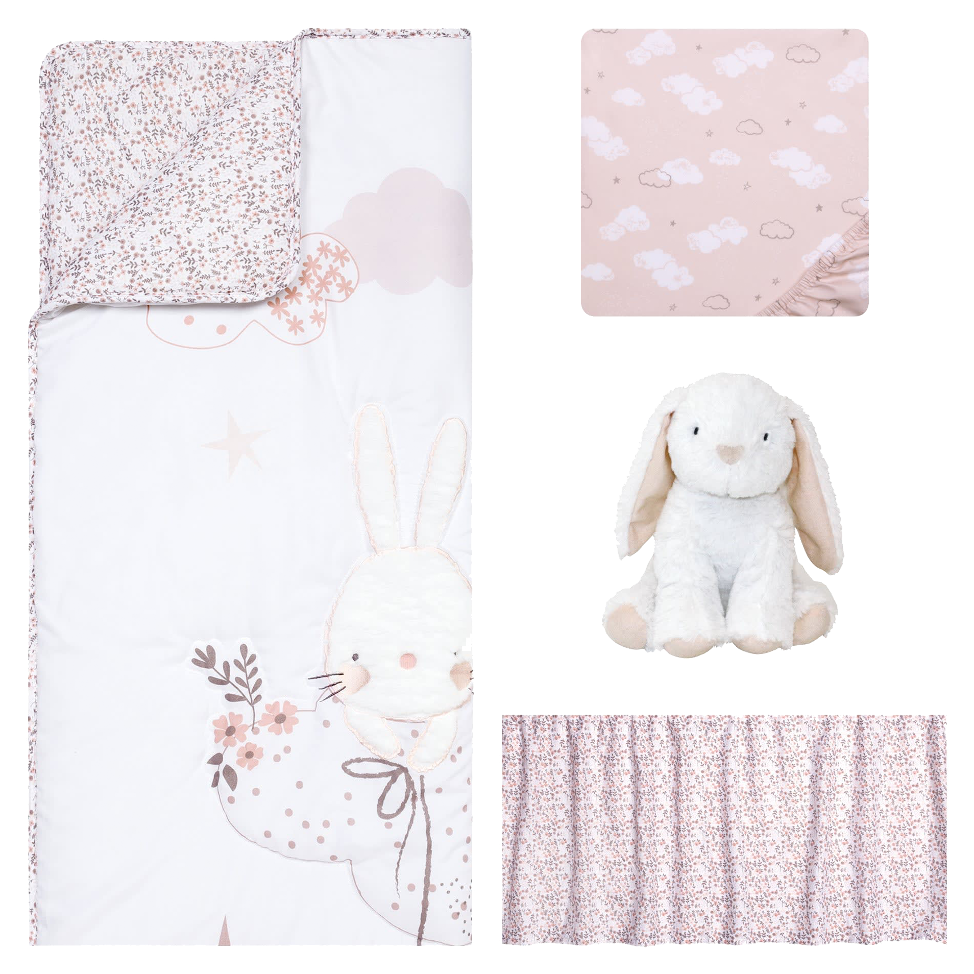 Image of Trend Lab Sammy & Lou Cottontail Cloud 4-Piece Crib Bedding Set