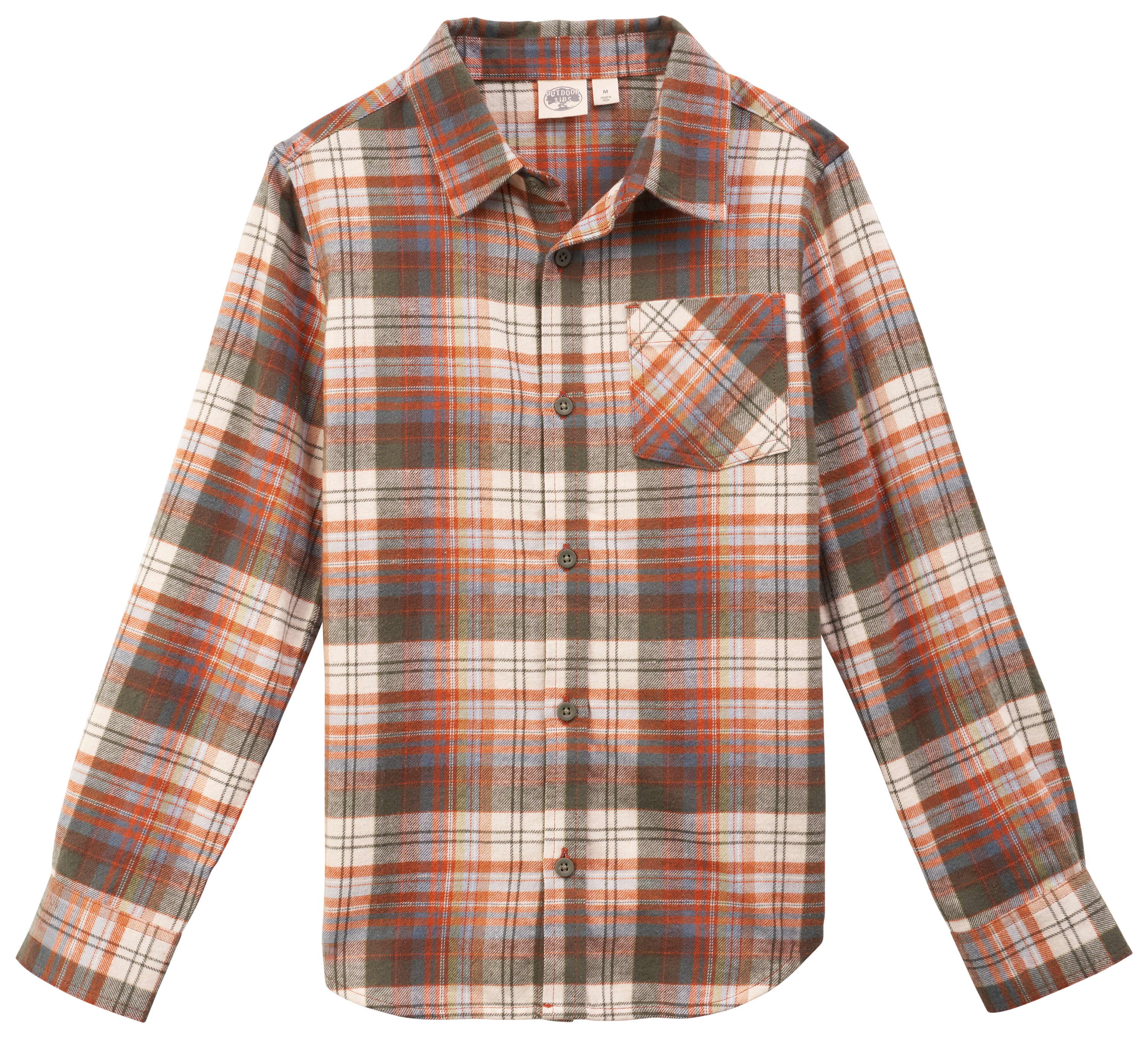 Image of Outdoor Kids Flannel Button-Down Long-Sleeve Shirt for Kids - Prairie - XS