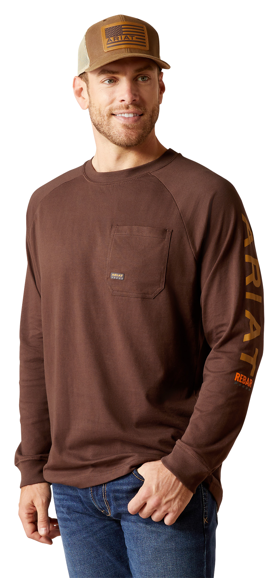 ARIAT Rebar CottonStrong Graphic Long-Sleeve Pocket T-Shirt for Men