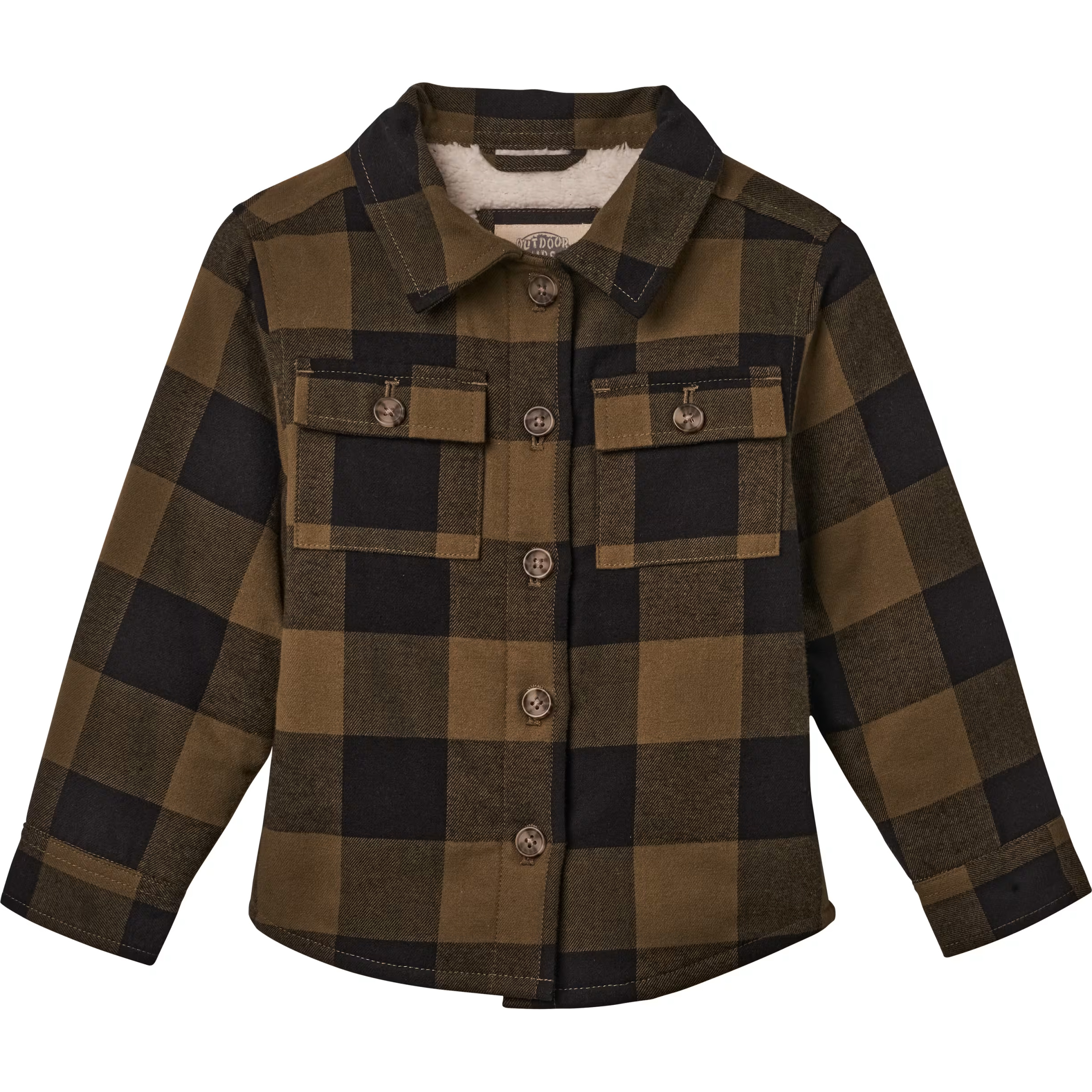 OUTDOOR KIDS Sherpa-Lined Flannel Long-Sleeve Button-Down Shirt for Kids