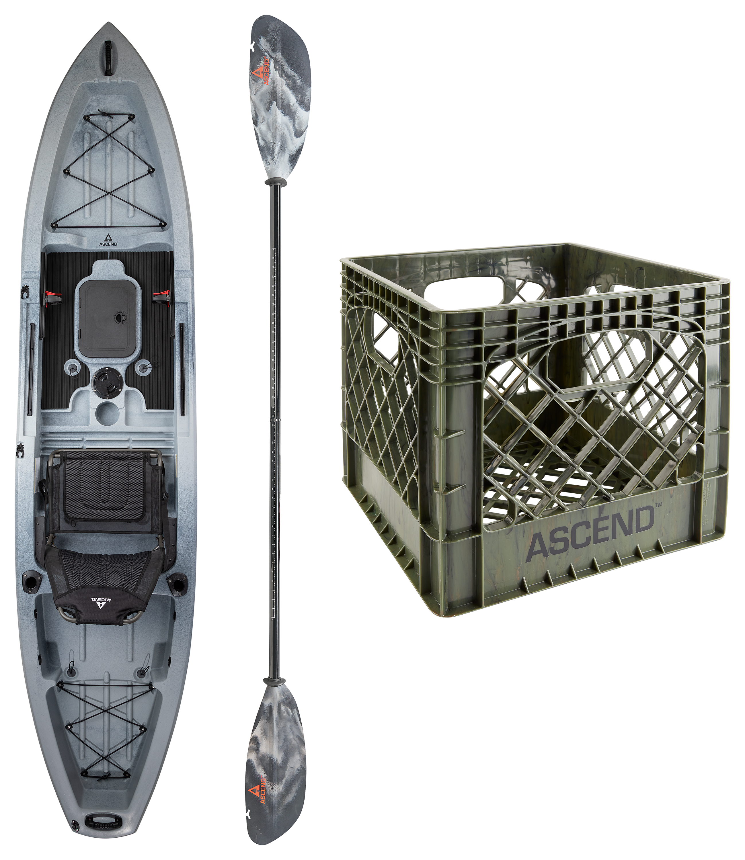 Image of Ascend 12T Sit-On-Top Kayak Fishing Package - Titanium