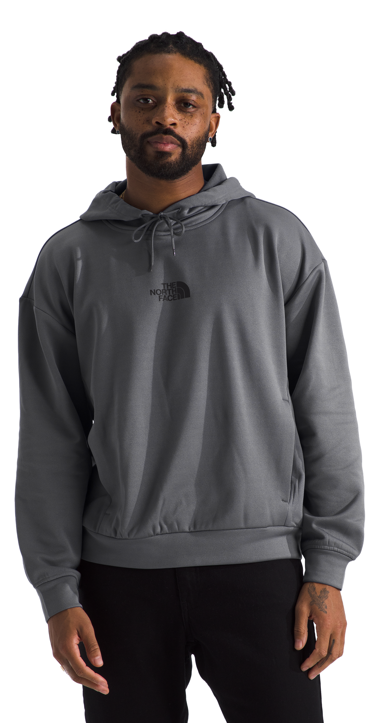 Image of The North Face Horizon Fleece Long-Sleeve Pullover Hoodie for Men - Smoked Pearl - S