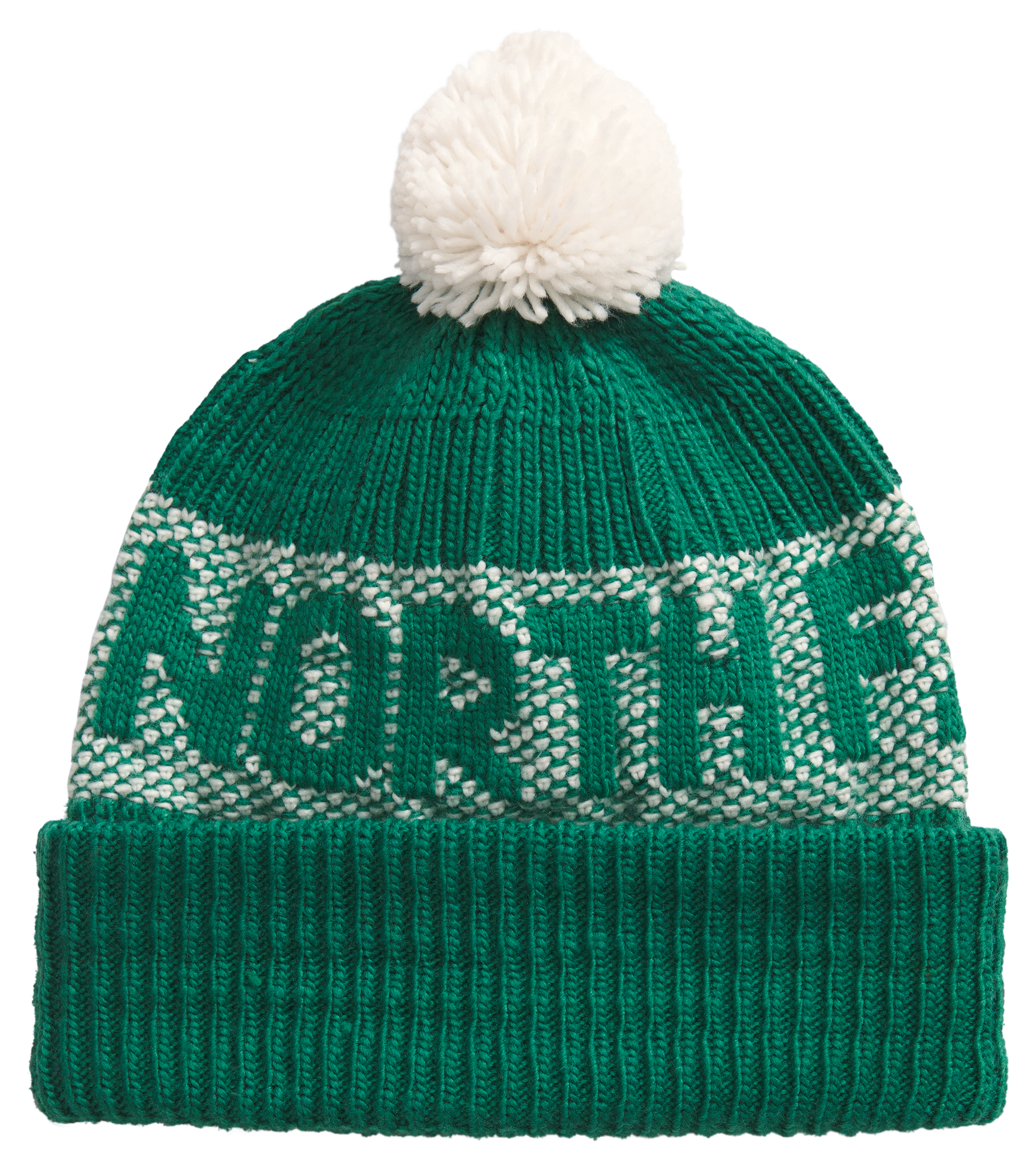 Image of The North Face Retro Cabin Beanie - Evergreen/White Dune