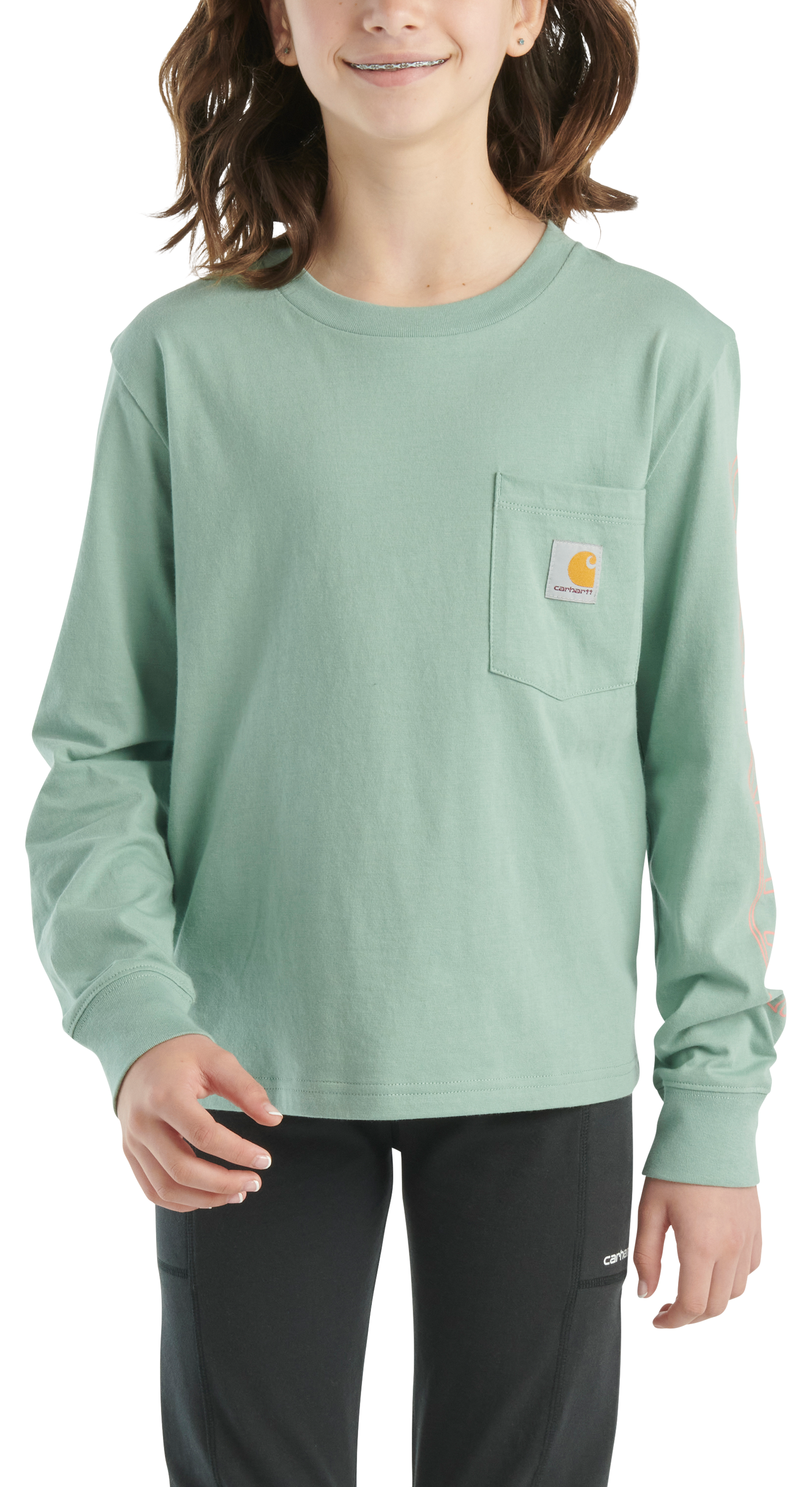 CARHARTT Outline Graphic Long-Sleeve Pocket T-Shirt for Kids