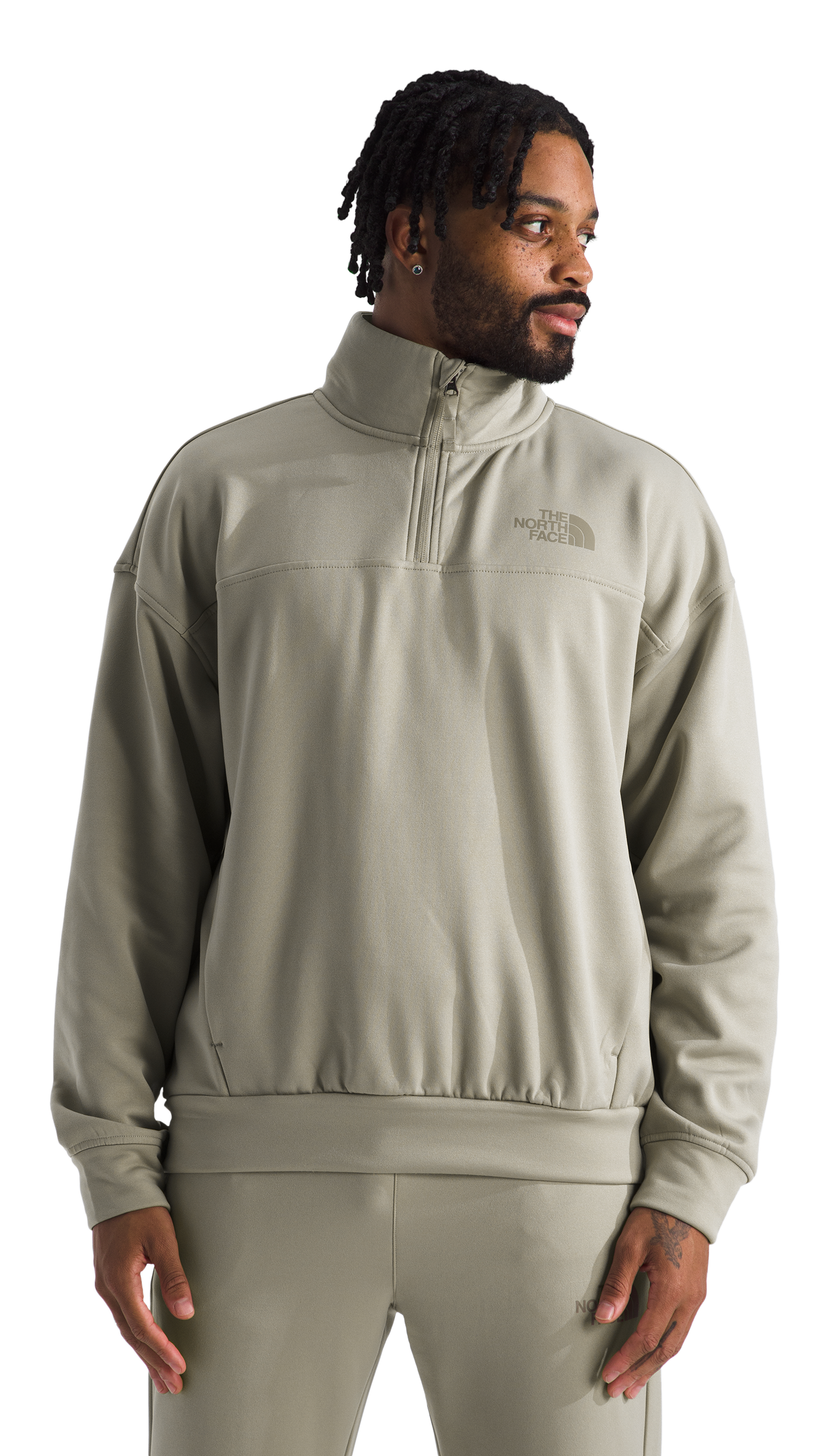 Image of The North Face Horizon Fleece 1/4-Zip Pullover for Men - Clay Grey - S