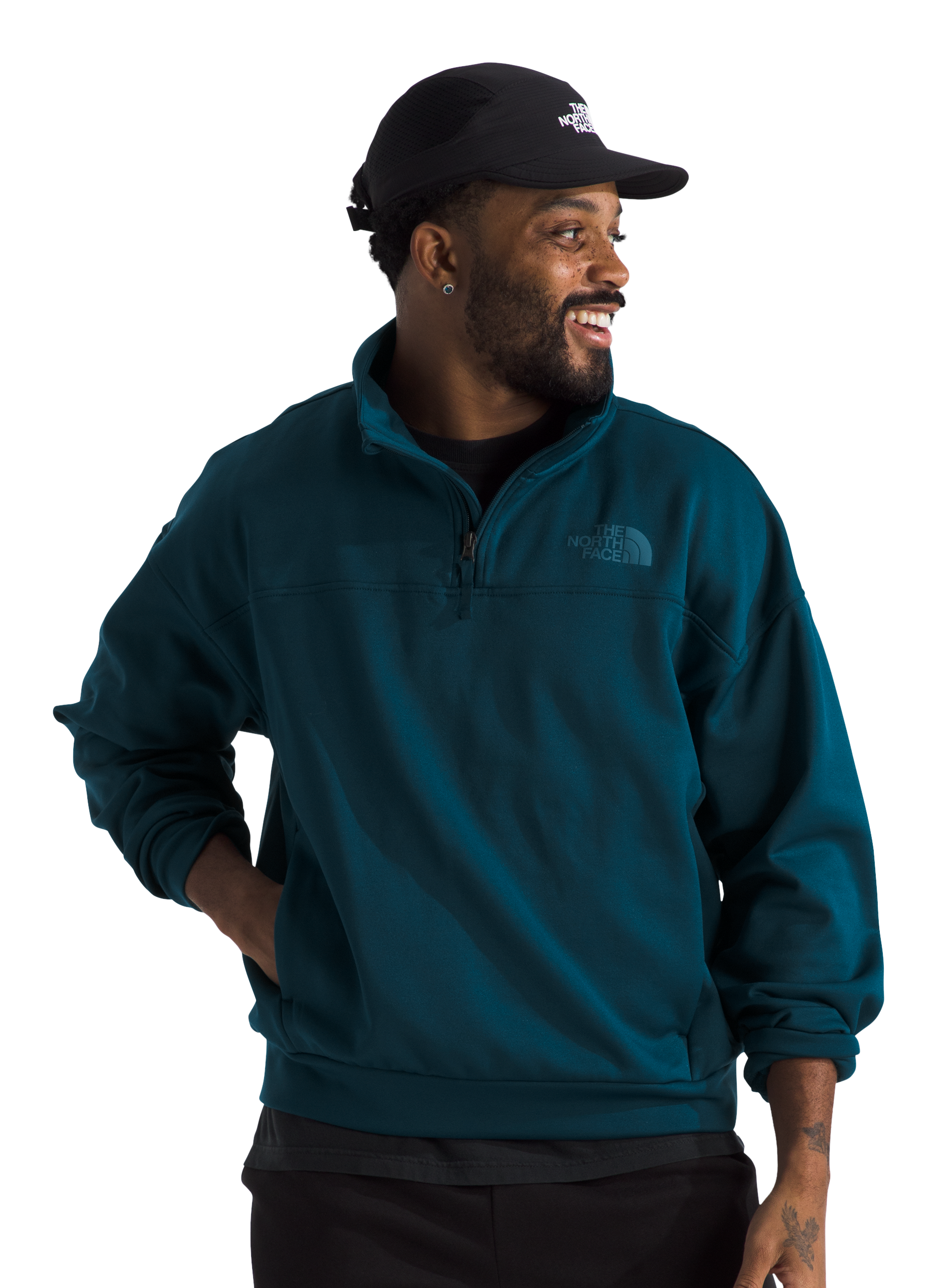 Image of The North Face Horizon Fleece 1/4-Zip Pullover for Men - Midnight Petrol - S