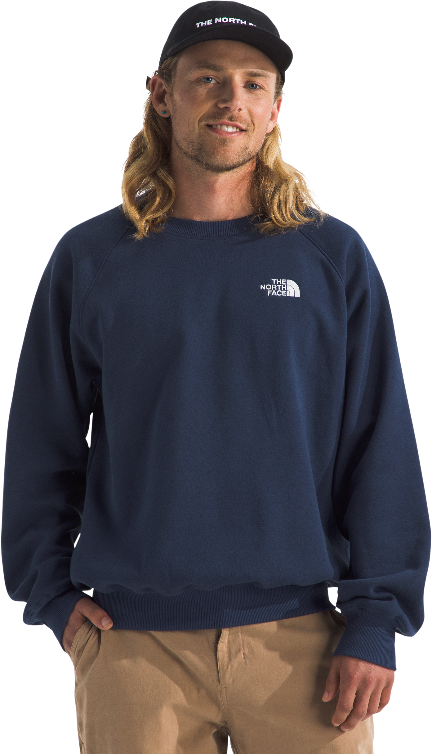 The North Face Evolution Vintage Crew-Neck Long-Sleeve Sweatshirt for Men - Summit Navy/TNF White