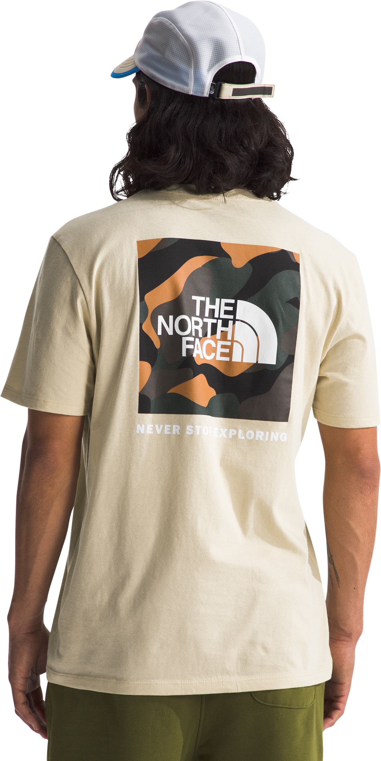 Image of The North Face Box NSE Short-Sleeve T-Shirt for Men - Gravel/Multi