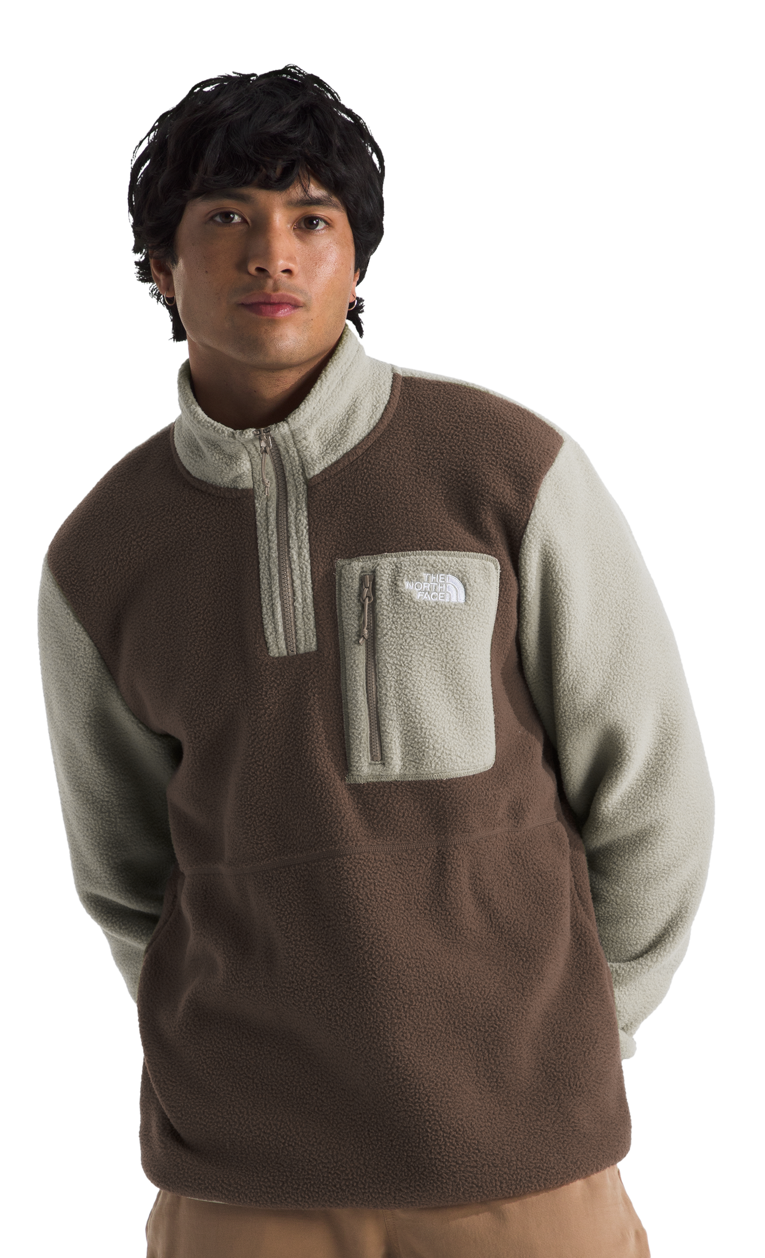 The North Face Yumiori 1/4-Zip Pullover for Men - Smokey Brown/Clay Grey