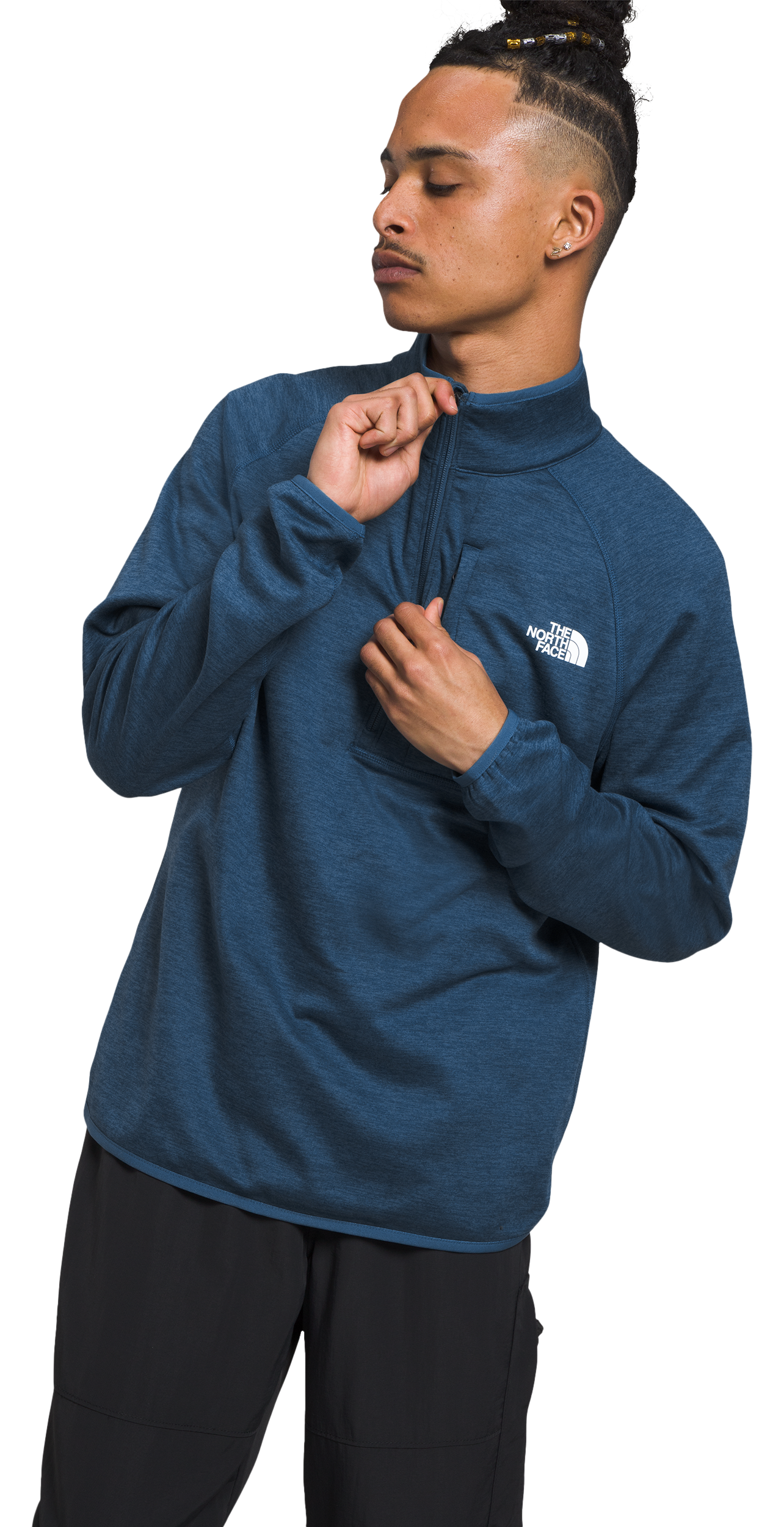 The North Face Canyonlands Half-Zip Fleece Pullover for Men - Shady Blue Heather - 3XL