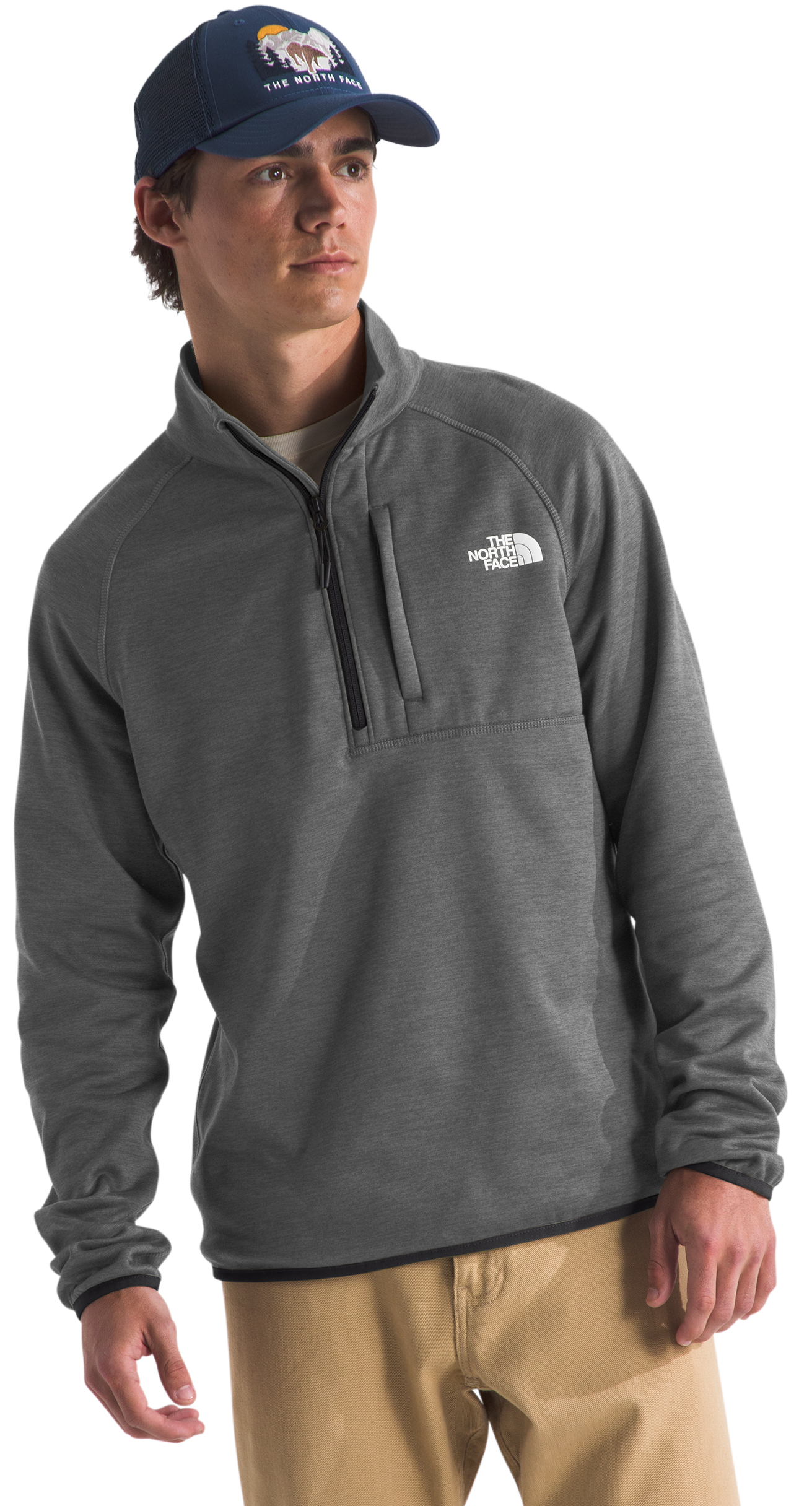 The North Face Canyonlands Half-Zip Long-Sleeve Pullover for Men - TNF Medium Grey Heather - S