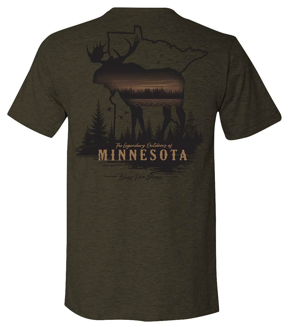 Image of Bass Pro Shops Sunset Moose Short-Sleeve T-Shirt for Men - MN/Olive