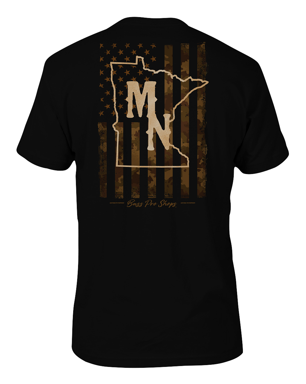 Image of Bass Pro Shops Camo Flag Short-Sleeve T-Shirt for Men - MN/Black - M