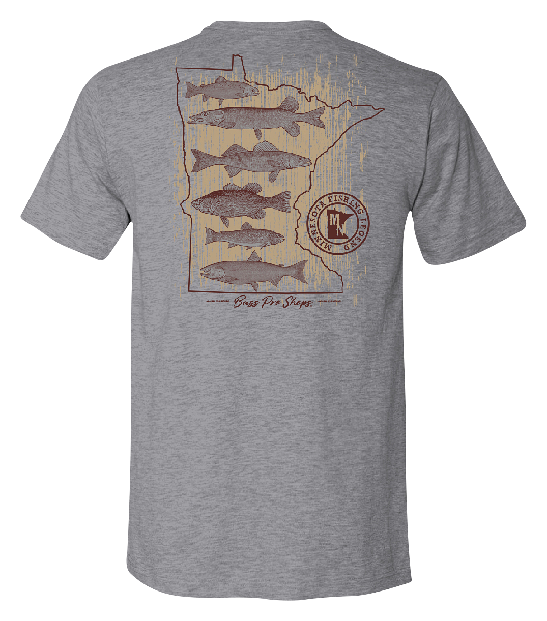Image of Bass Pro Shops Fishing Legend Short-Sleeve T-Shirt for Men - MN/Heather Gray - 2XL