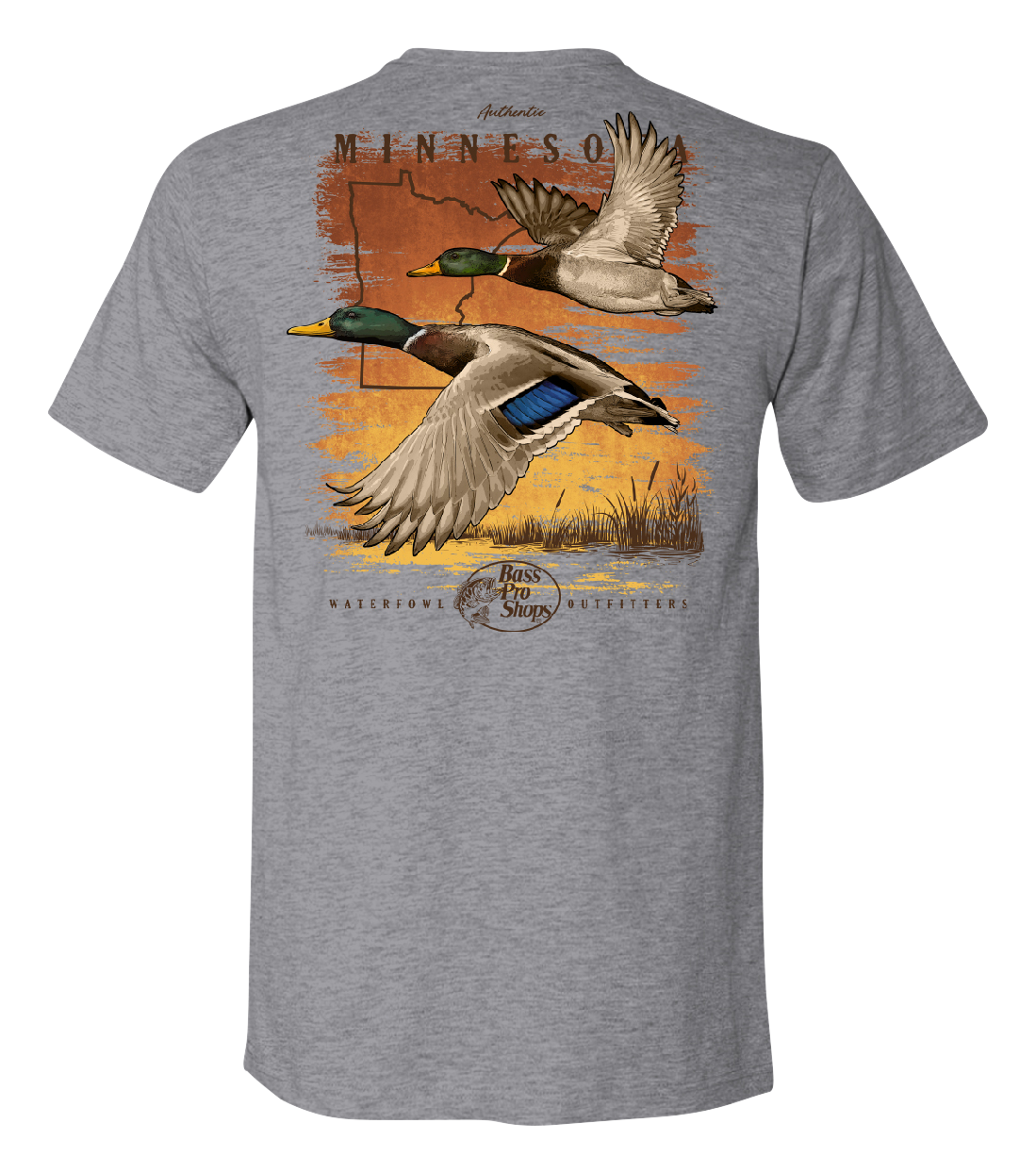 Image of Bass Pro Shops Mallard Sunrise Short-Sleeve T-Shirt for Men - MN/Heather Gray
