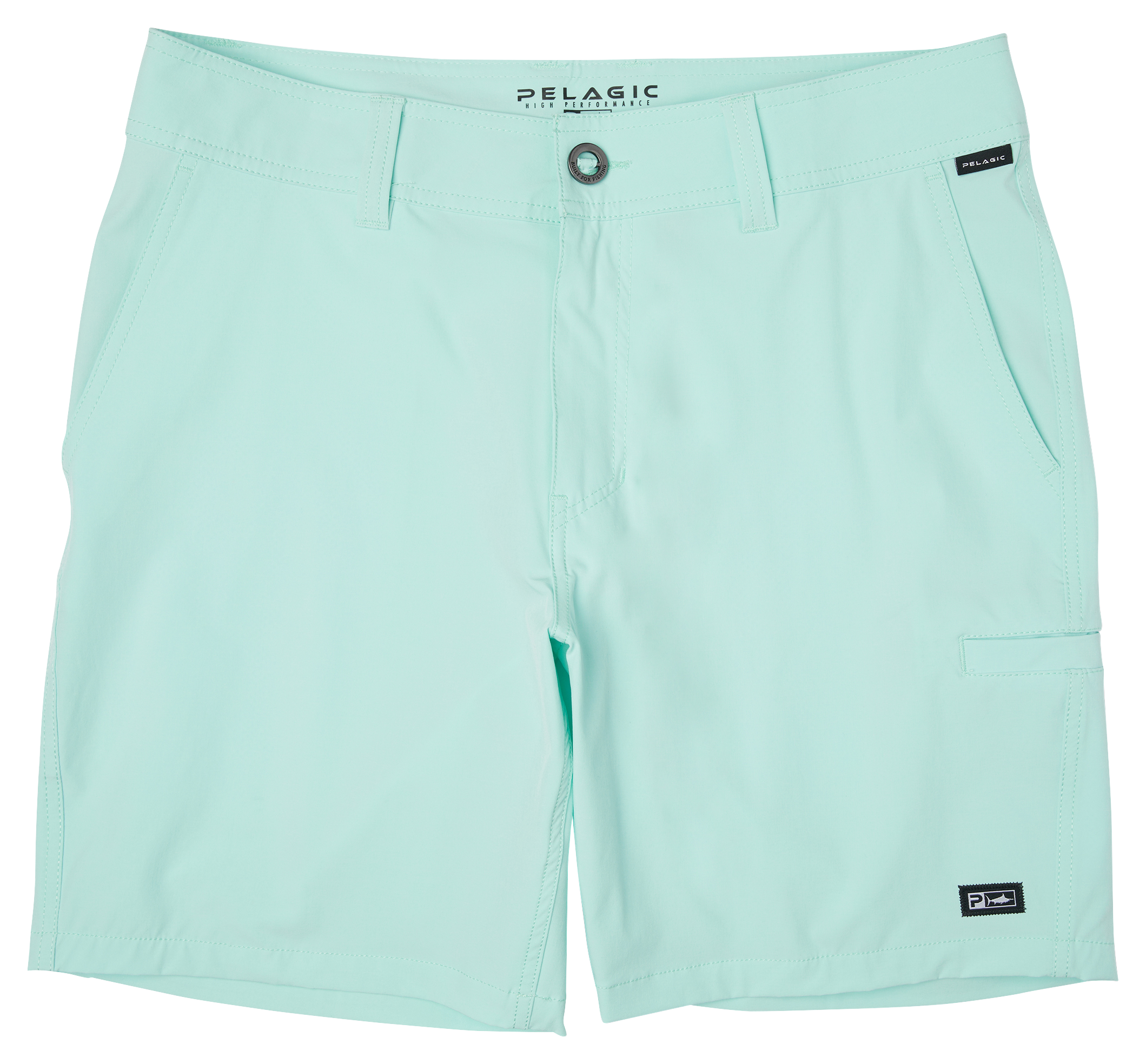 Image of "Pelagic Mako 18"" Hybrid Shorts for Men - Tropical Aqua - 32"