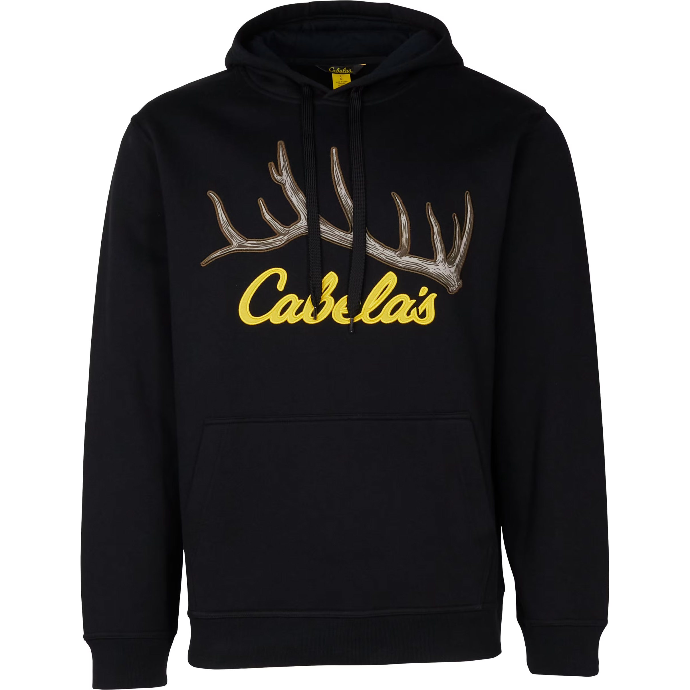 Image of Cabela's Antler and Logo Hoodie for Men - Black - 2XL