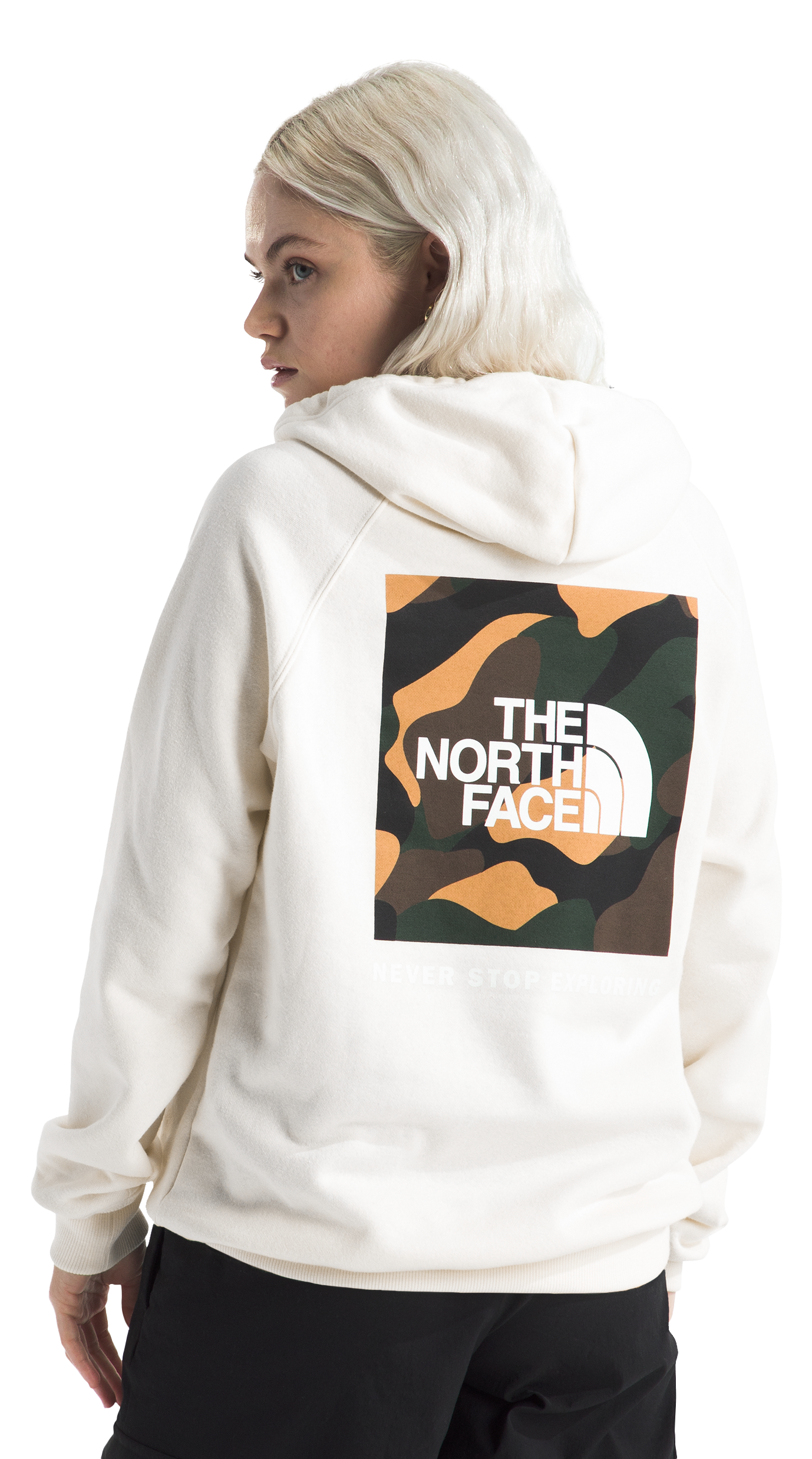 The North Face Box NSE Long-Sleeve Hoodie for Ladies - White Dune/Multi/Color - S -  197065042530