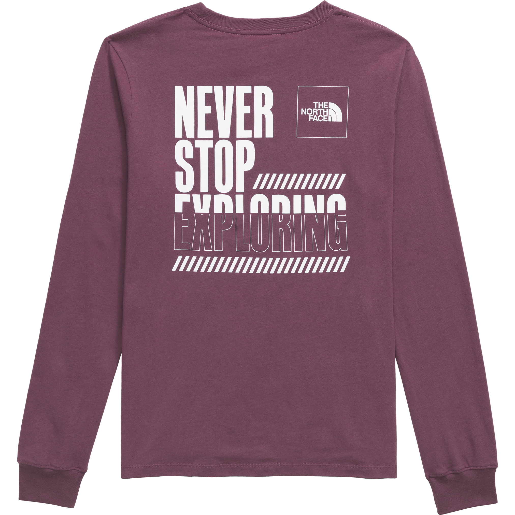 Image of The North Face Brand Proud Logo Graphic Long-Sleeve T-Shirt for Ladies - Midnight Mauve - L