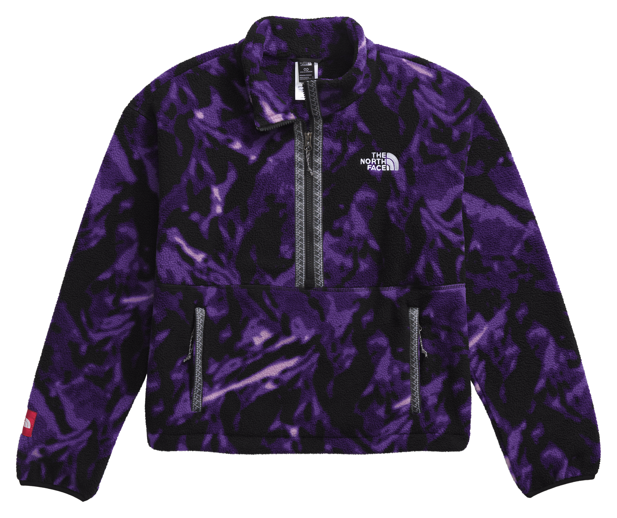 Image of The North Face Fleeski Quarter-Zip Pullover for Ladies - Peak Purple 3D Summit Mesh Print
