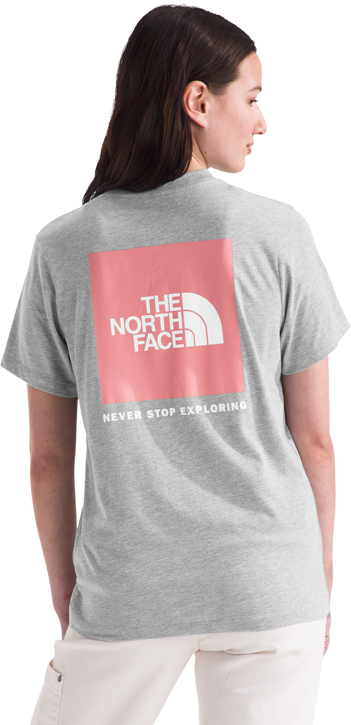 Image of The North Face Box NSE Short-Sleeve T-Shirt for Ladies - TNF Light Grey Heather/Terraco - S