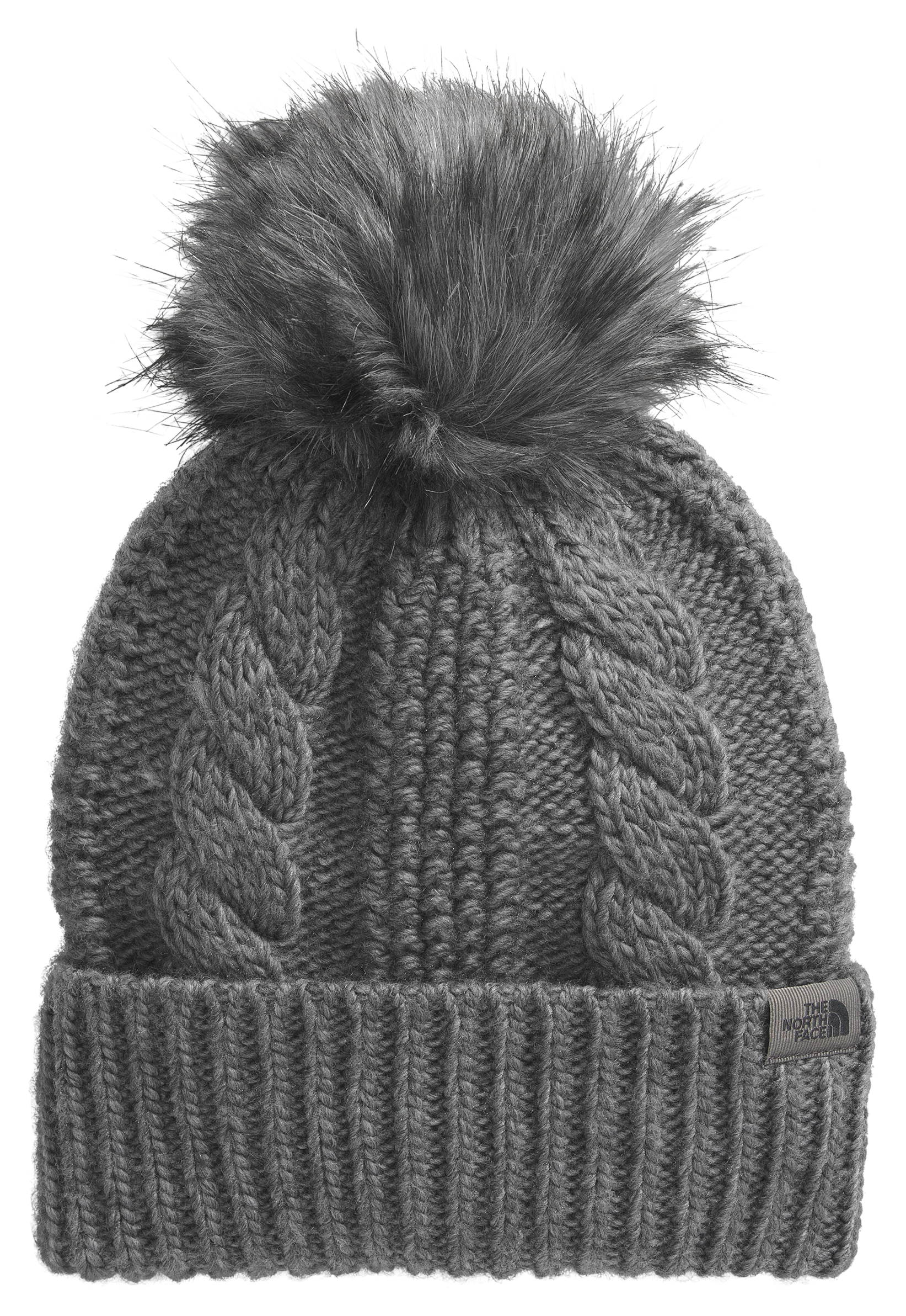 Image of The North Face Oh Mega Fur Pom Beanie for Ladies - TNF Medium Grey Heather