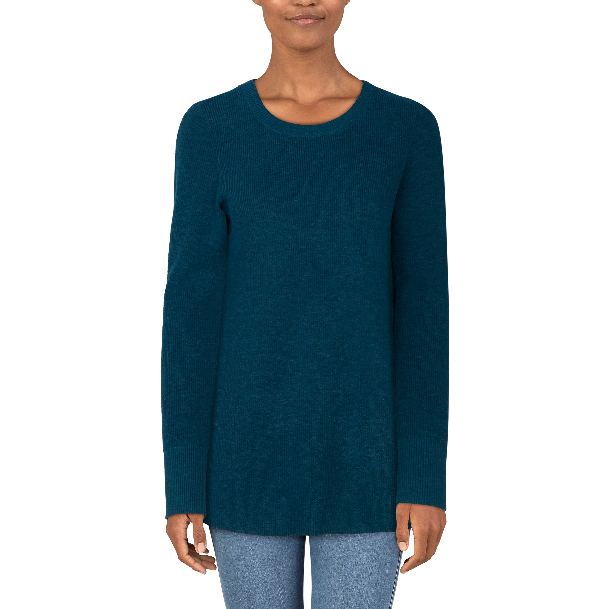 Image of Natural Reflections Cozy Time Ribbed Long-Sleeve Tunic - Legion Blue