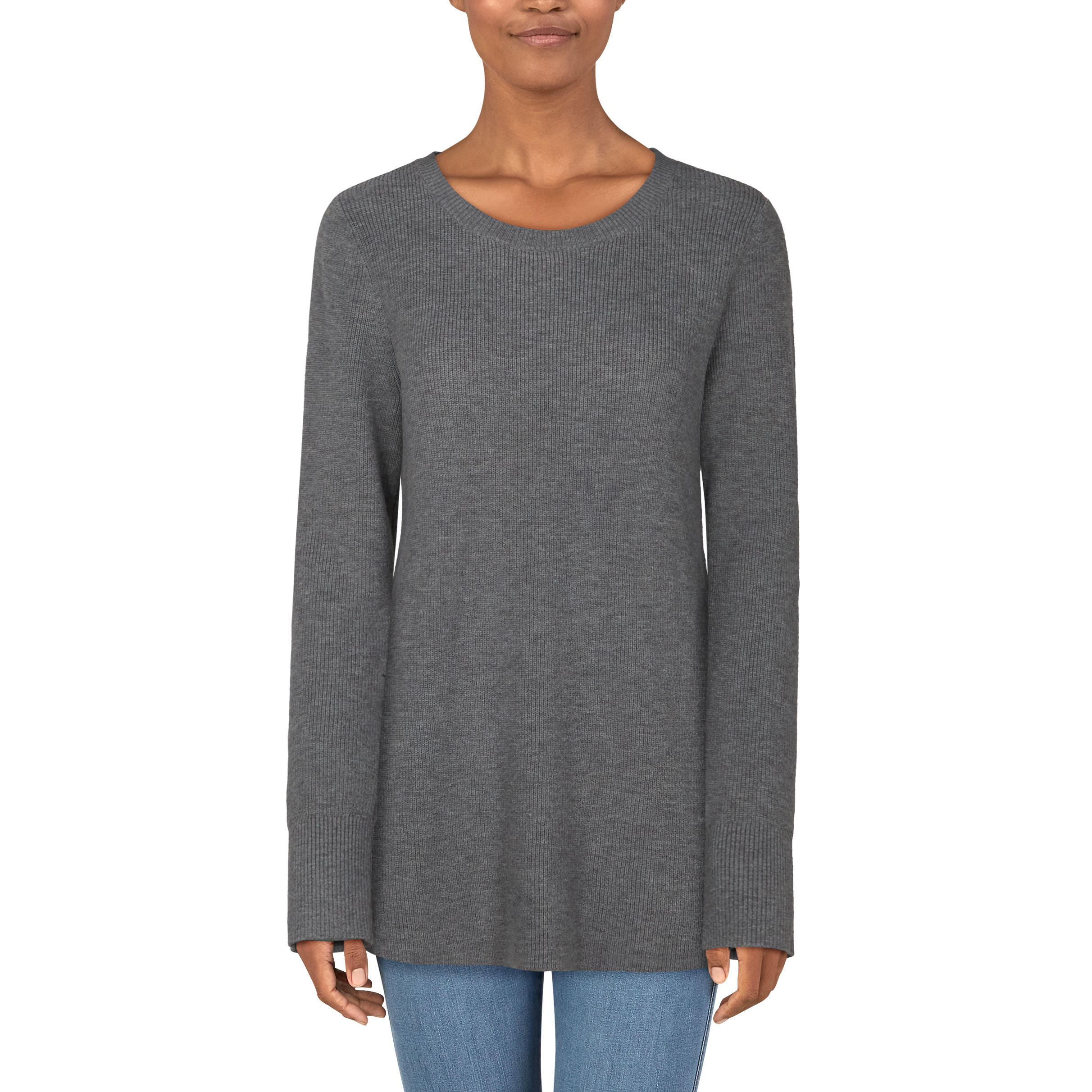 Image of Natural Reflections Cozy Time Ribbed Long-Sleeve Tunic - December Sky
