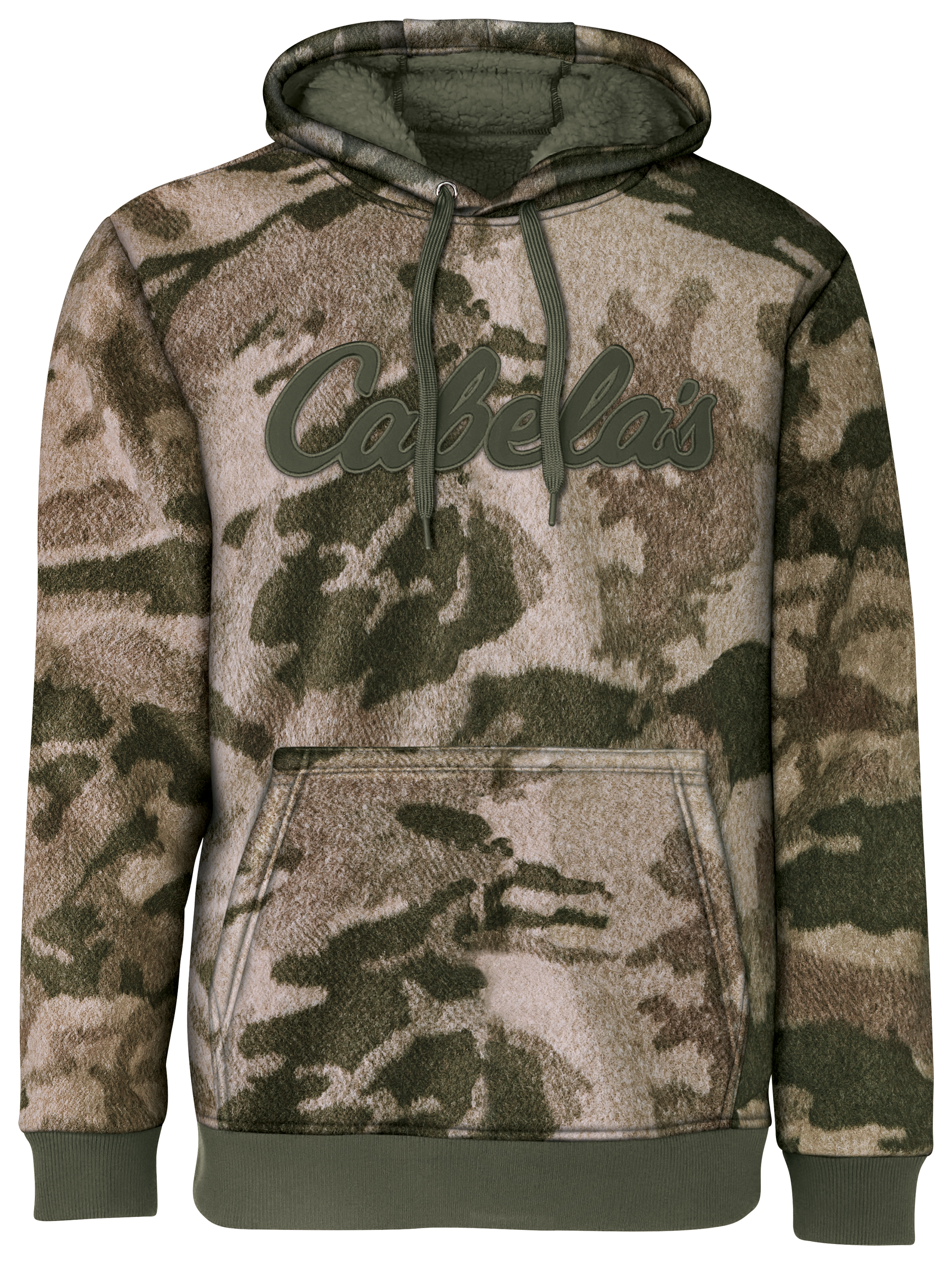 Image of Cabela's High-Pile Fleece Hoodie for Men - Cabela's Outfitter Camo - M