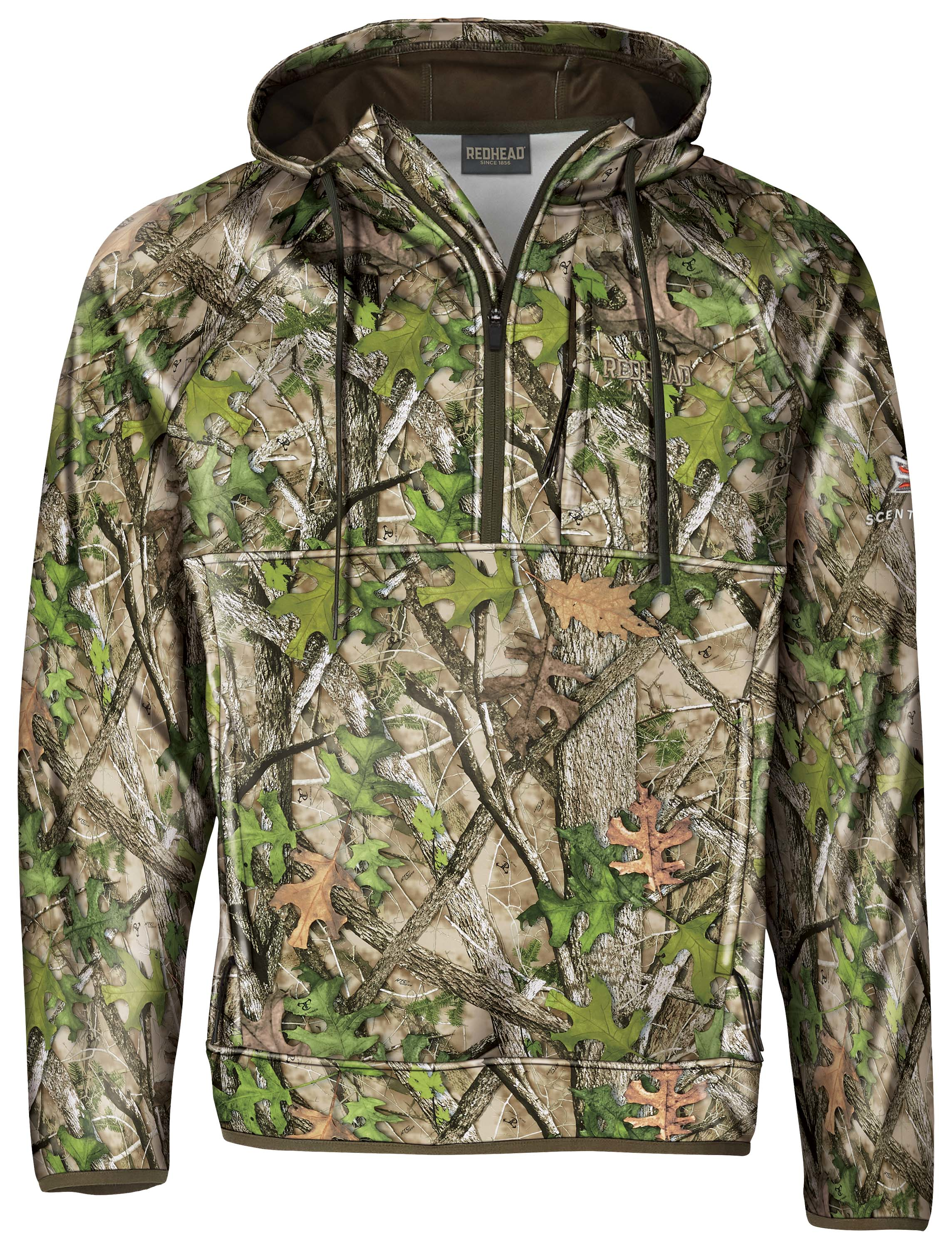 Image of RedHead Tech Fleece Half-Zip Hoodie for Men - TrueTimber HTC Green - S