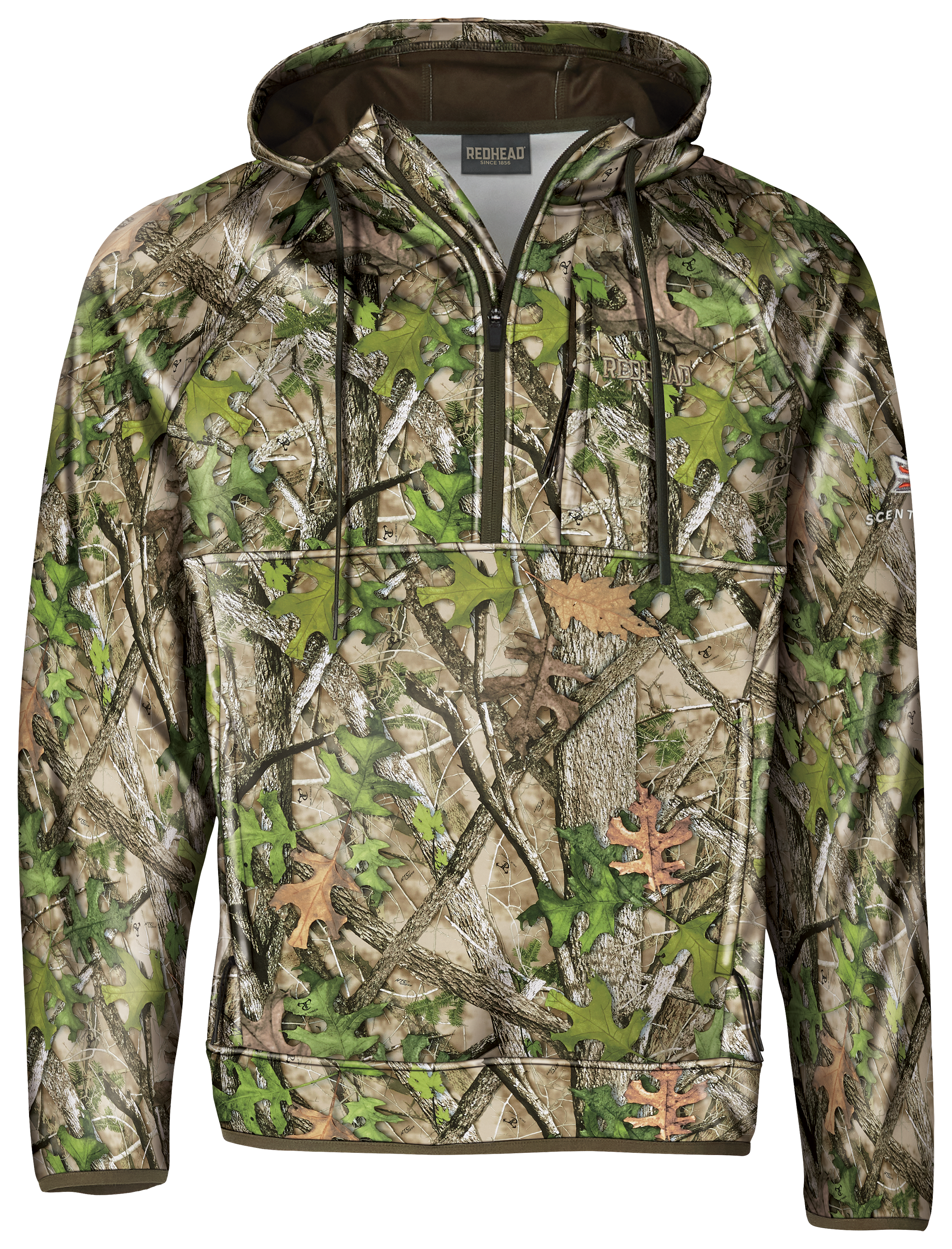 Image of RedHead Tech Fleece Half-Zip Hoodie for Men - TrueTimber HTC Green - 2XL