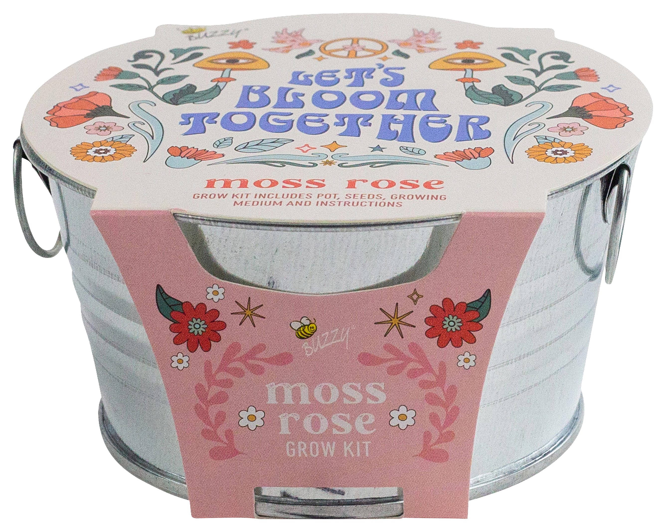 Image of Buzzy Moss Rose Mini Basin Grow Kit