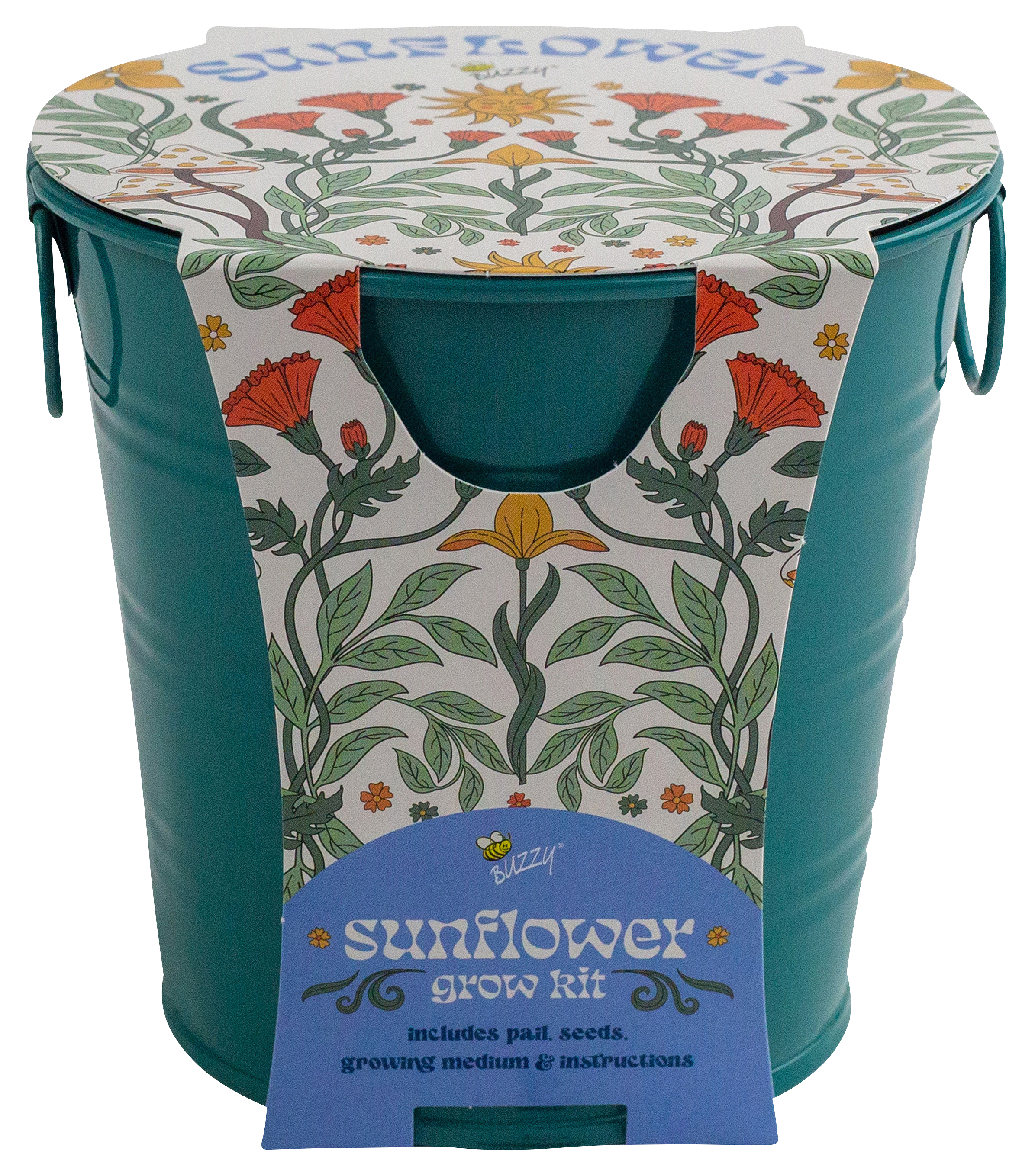 Image of Buzzy Sunflower Painted Pail Grow Kit