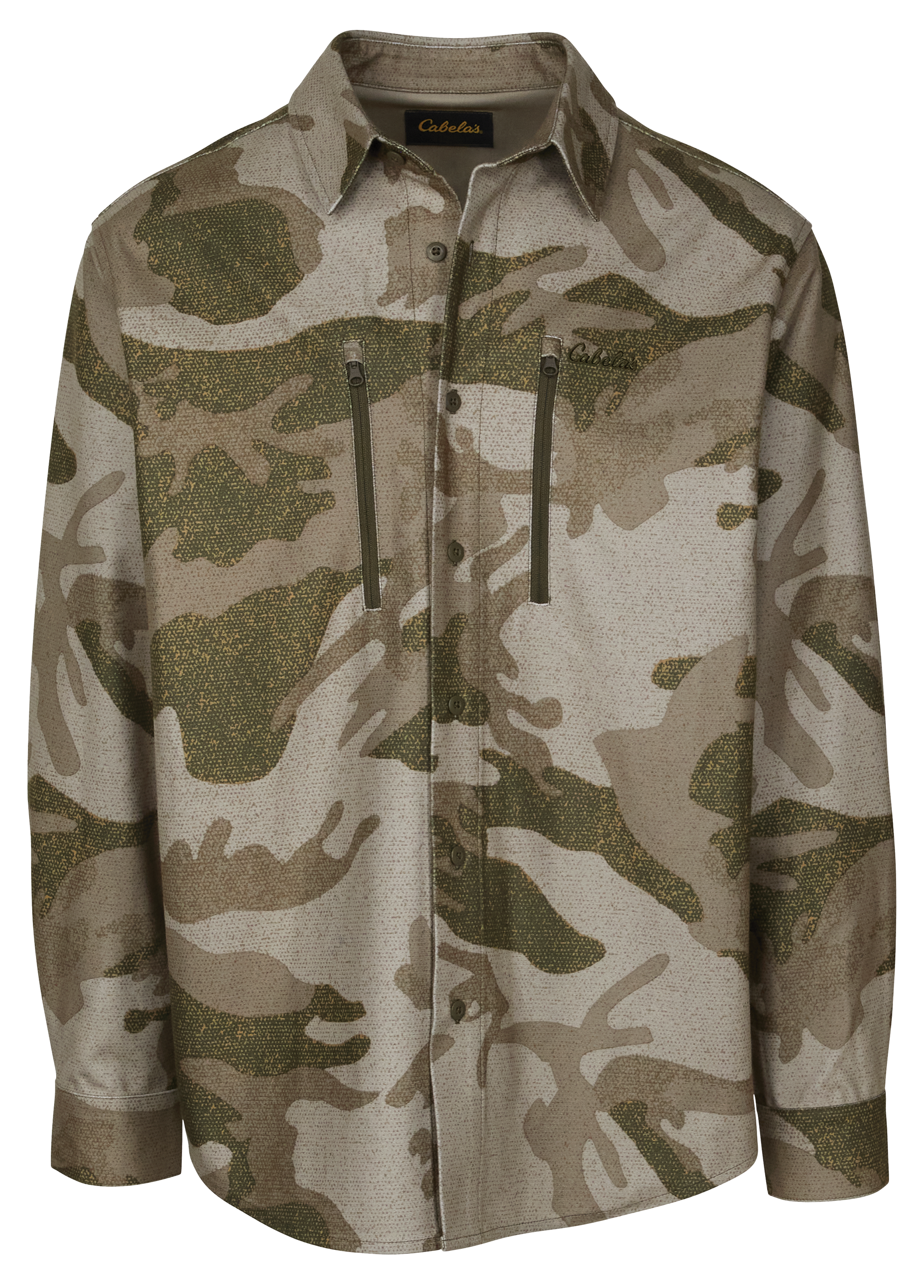 Image of Cabela's Microtex Performance Long-Sleeve Button-Down Hunting Shirt for Men - Cabela's Outfitter Camo - M